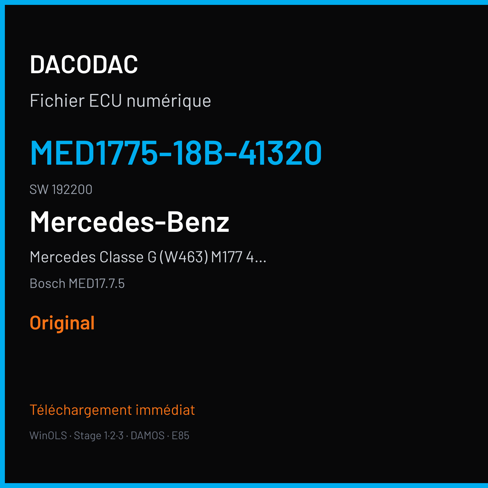 Mercedes Classe G (W463) M177 4.0i (2018) — Bosch MED17.7.5 — MED1775-18B-41320 · 192200 — Original