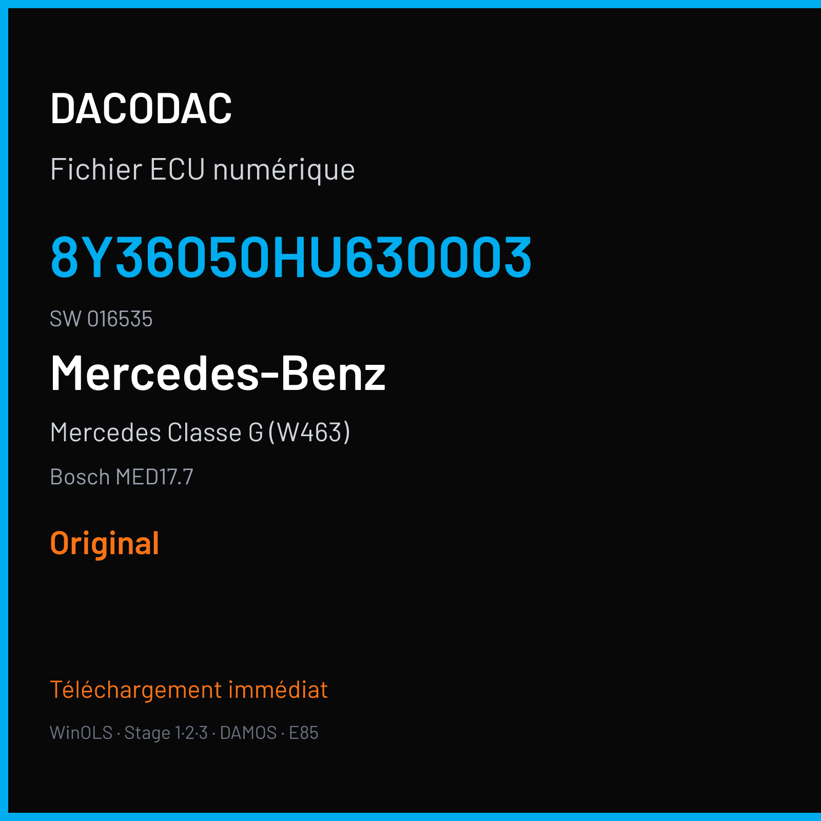Mercedes Classe G (W463) (2017) — Bosch MED17.7 — 8Y36050HU630003 · 016535 — Original
