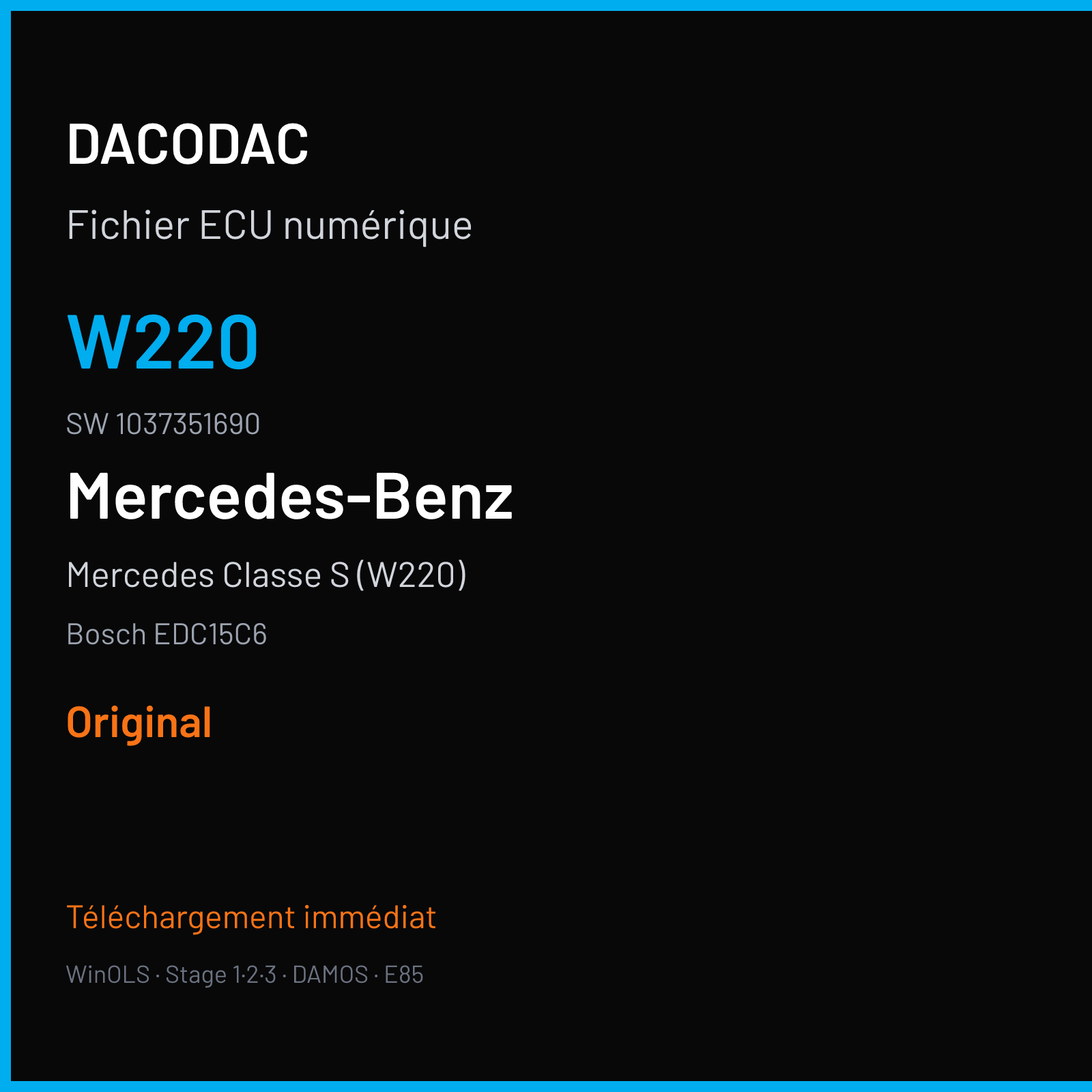 Mercedes Classe S (W220) — Bosch EDC15C6 — W220 · 1037351690 — Original