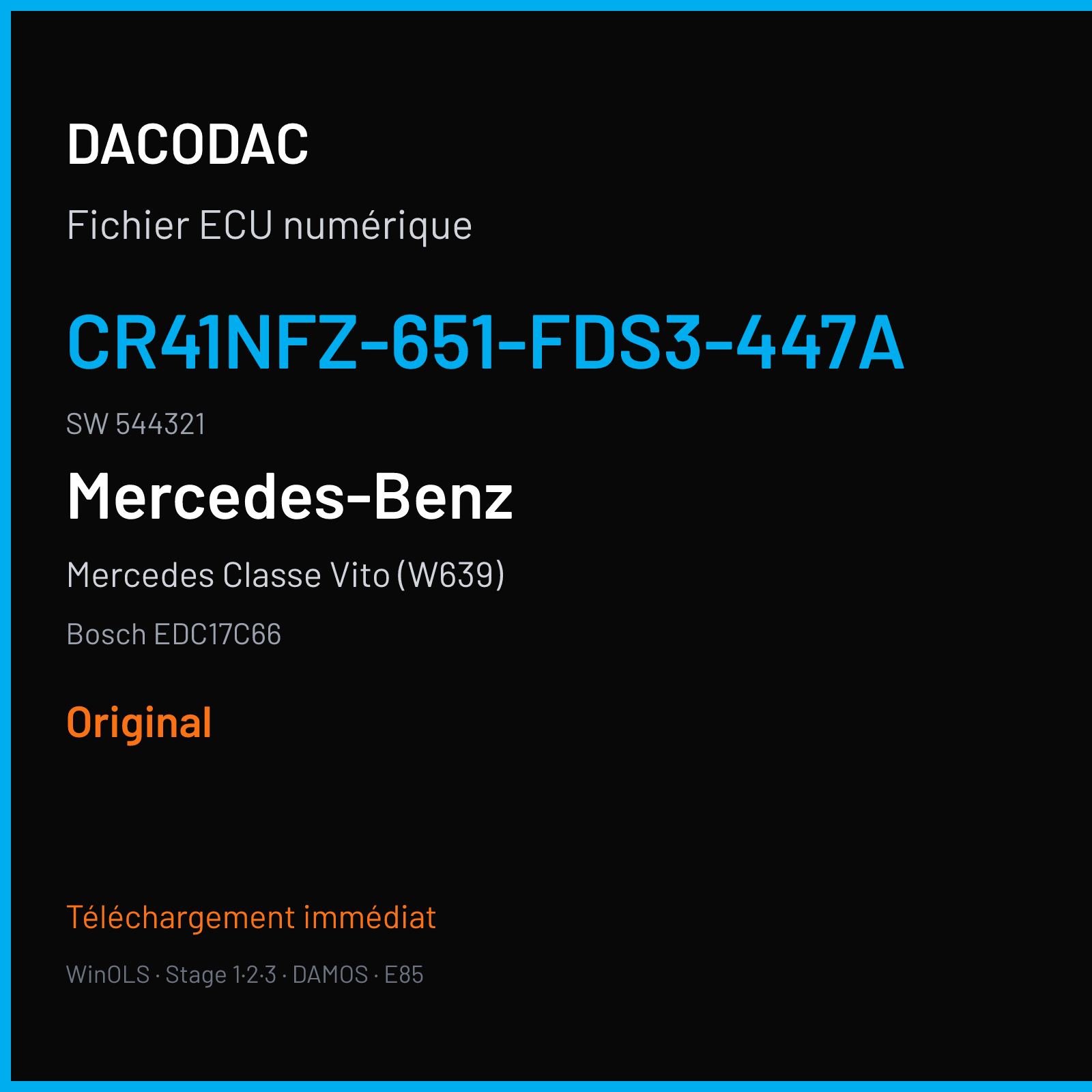 Mercedes Classe Vito (W639) — Bosch EDC17C66 — CR41NFZ-651-FDS3-447A · 544321 — Original