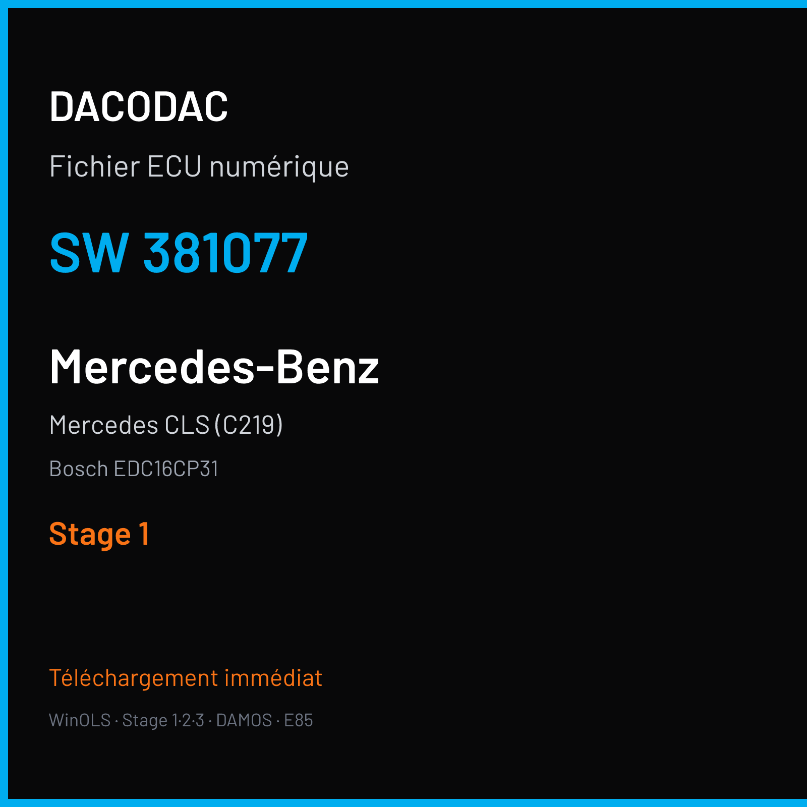 Mercedes CLS (C219) (2005) — Bosch EDC16CP31 — 381077 — Stage 1