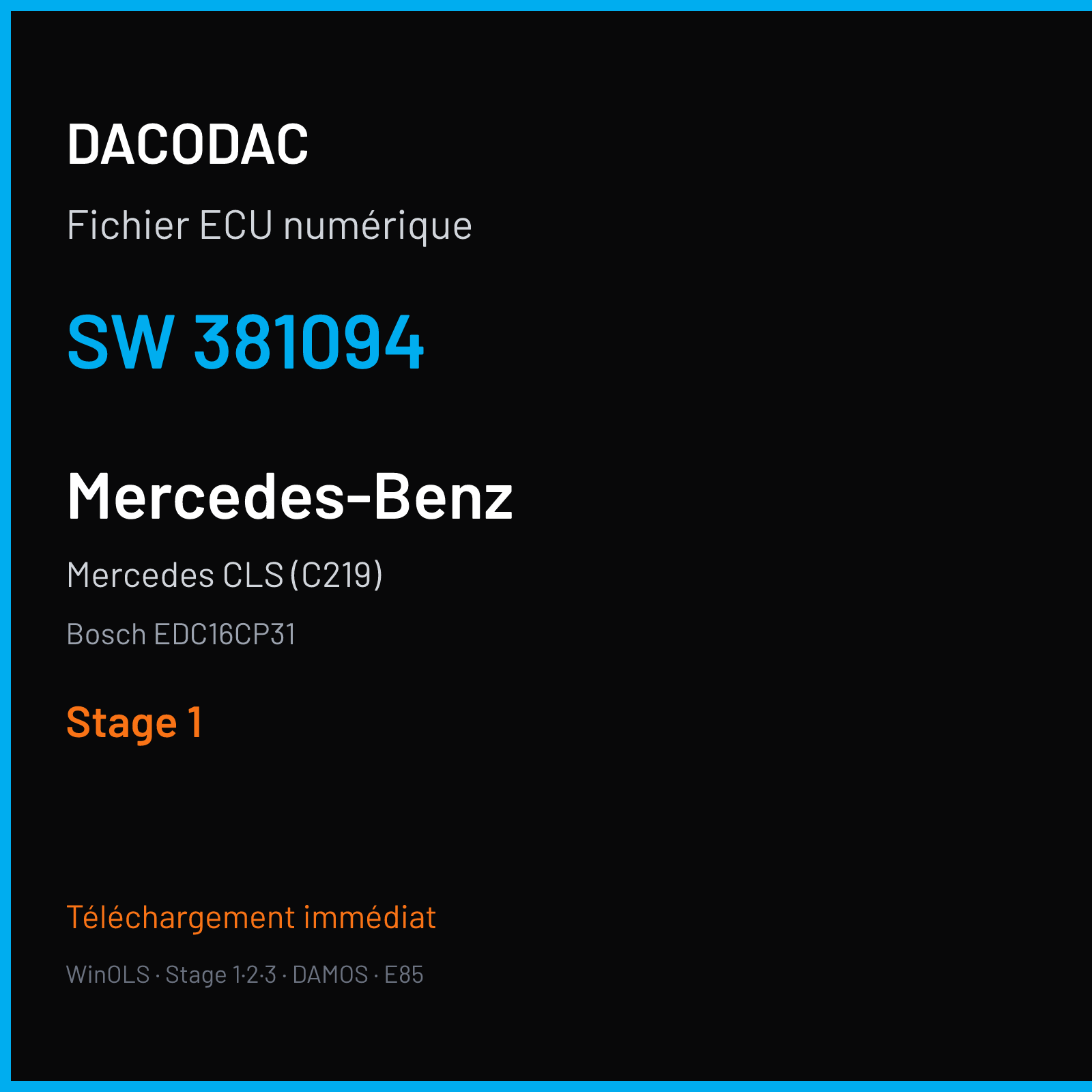 Mercedes CLS (C219) (2006) — Bosch EDC16CP31 — 381094 — Stage 1