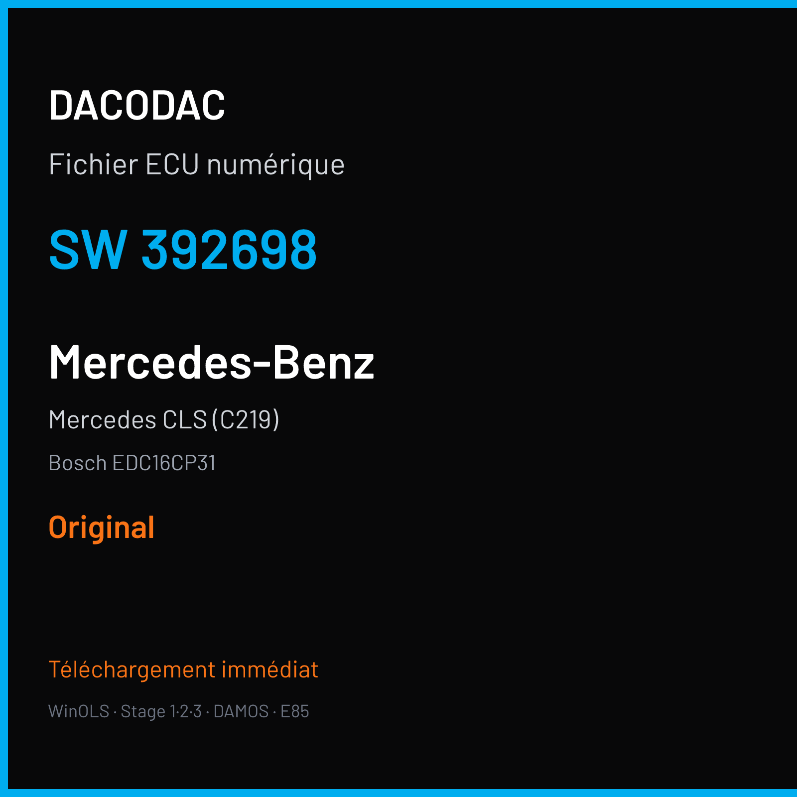 Mercedes CLS (C219) (2007) — Bosch EDC16CP31 — 392698 — Original