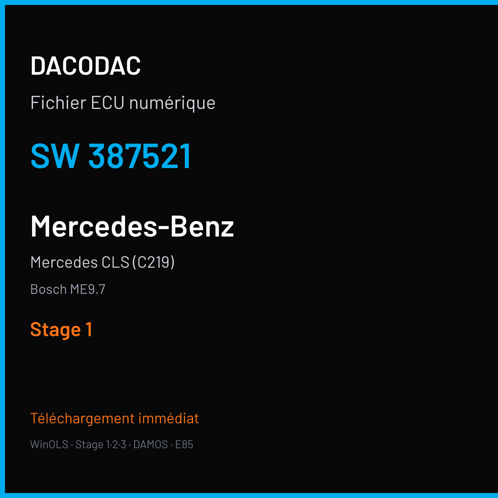Mercedes CLS (C219) — Bosch ME9.7 — 387521 — Stage 1