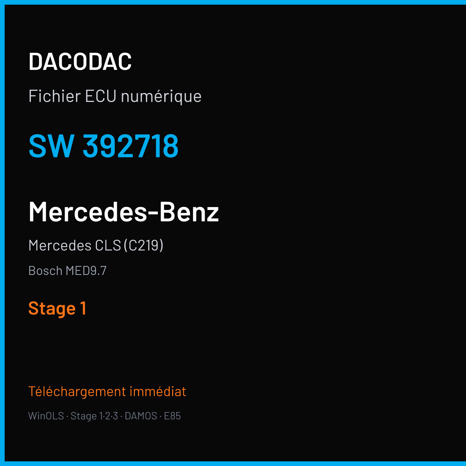 Mercedes CLS (C219) (2008) — Bosch MED9.7 — 392718 — Stage 1