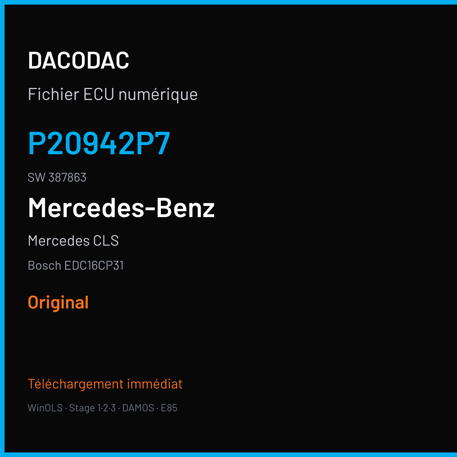 Mercedes CLS (2008) — Bosch EDC16CP31 — P20942P7 · 387863 — Original