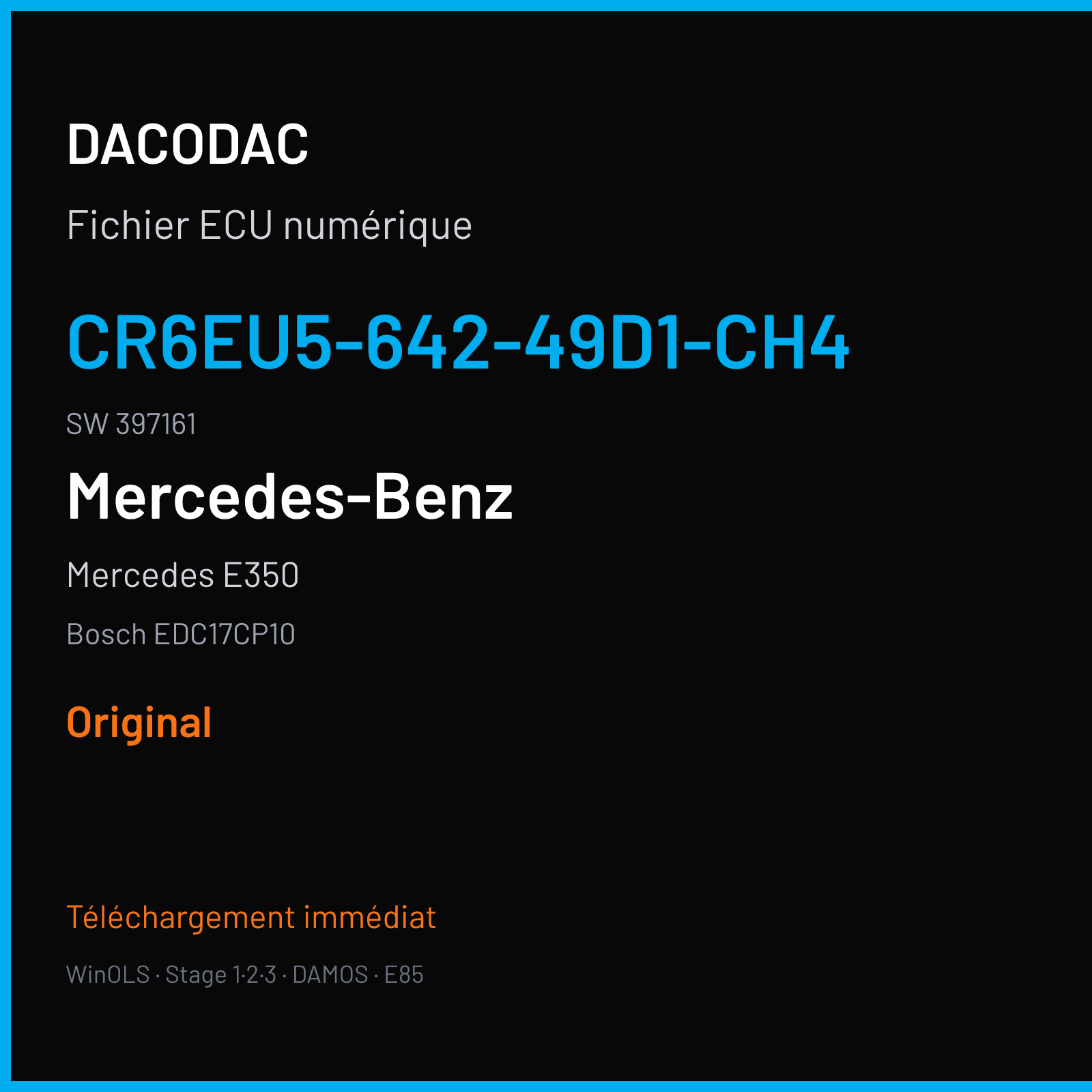 Mercedes E350 — Bosch EDC17CP10 — CR6EU5-642-49D1-CH4 · 397161 — Original