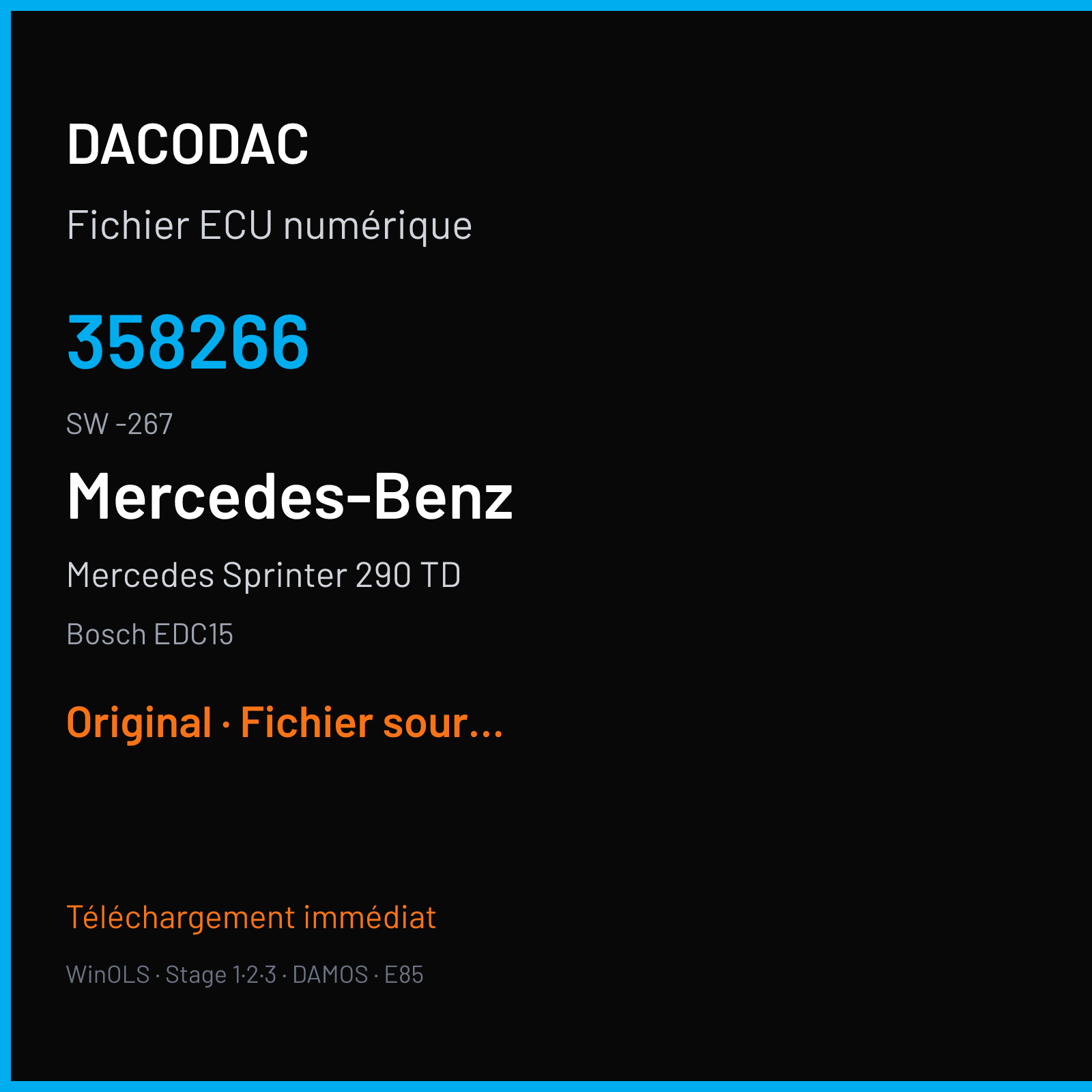Mercedes Sprinter 290 TD (1998) — Bosch EDC15 — 358266 · -267 — Original
