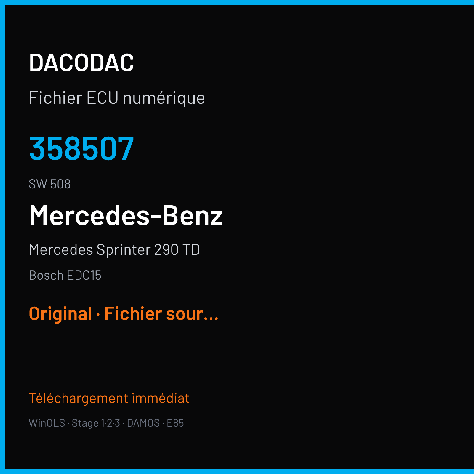 Mercedes Sprinter 290 TD (1996) — Bosch EDC15 — 358507 · 508 — Original