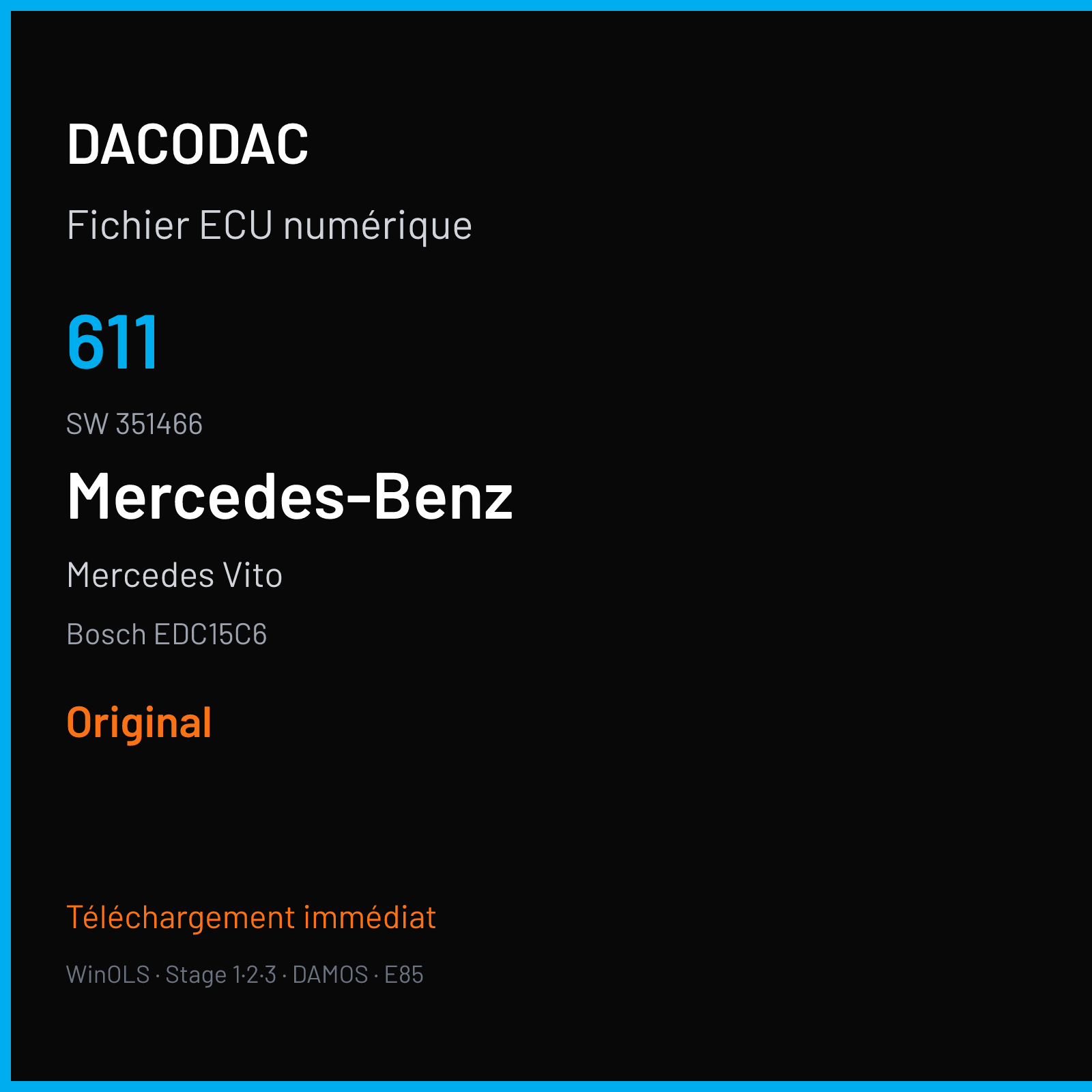 Mercedes Vito — Bosch EDC15C6 — 611 · 351466 — Original