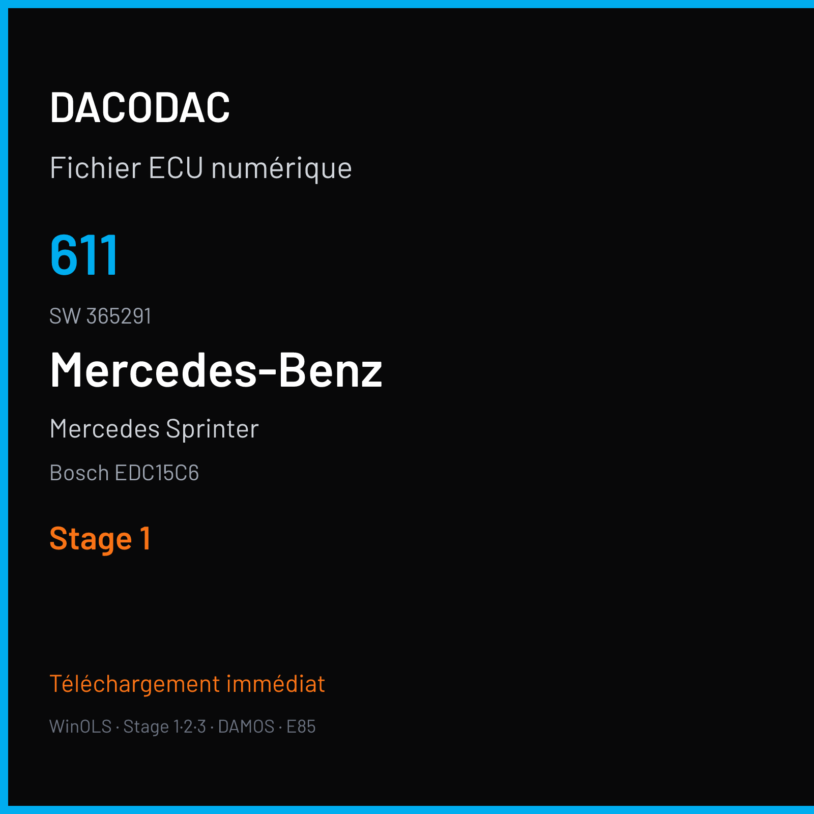 Mercedes Sprinter (2001) — Bosch EDC15C6 — 611 · 365291 — Stage 1