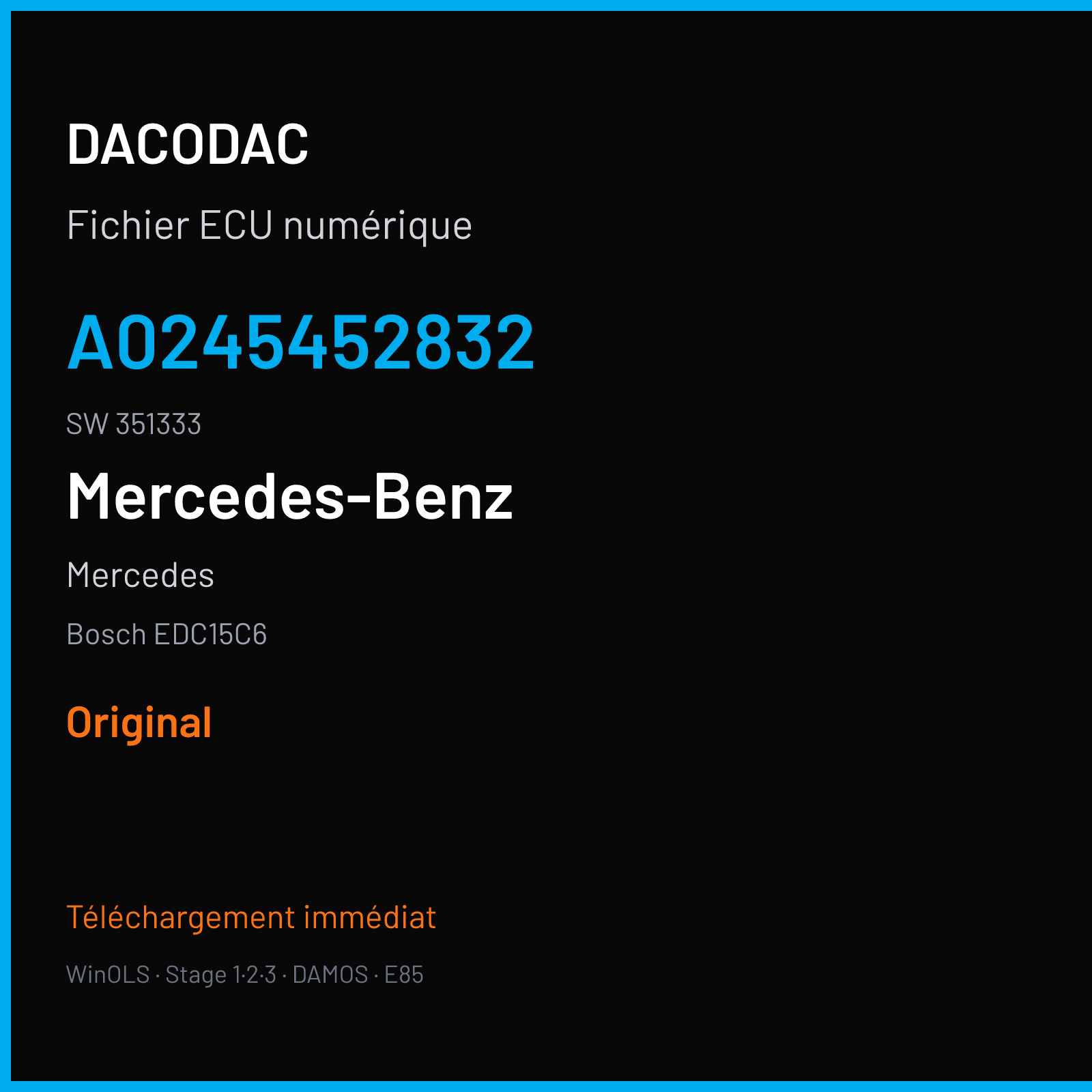 Mercedes (2001) — Bosch EDC15C6 — A0245452832 · 351333 — Original