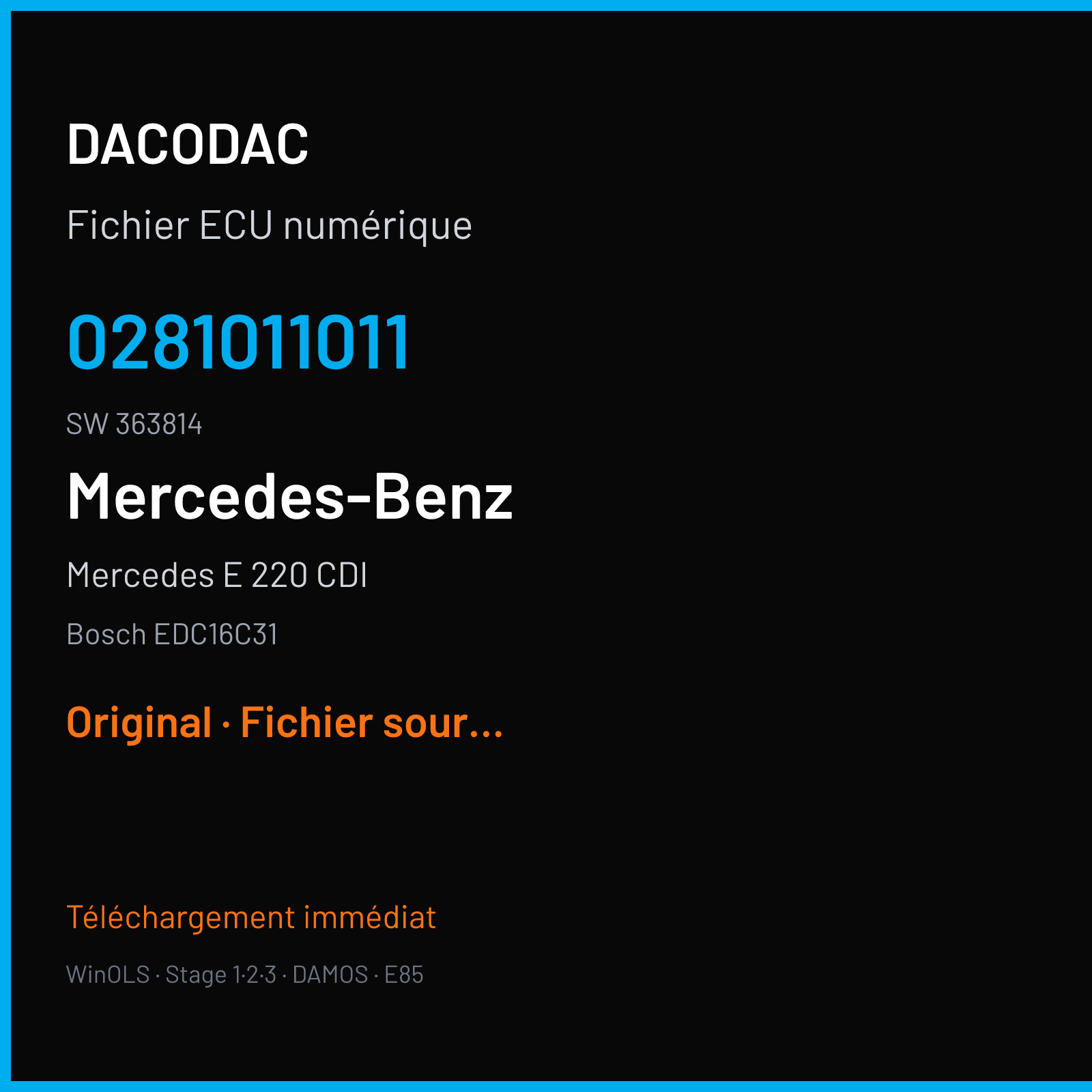 Mercedes E 220 CDI (2004) — Bosch EDC16C31 — 0281011011 · 363814 — Original