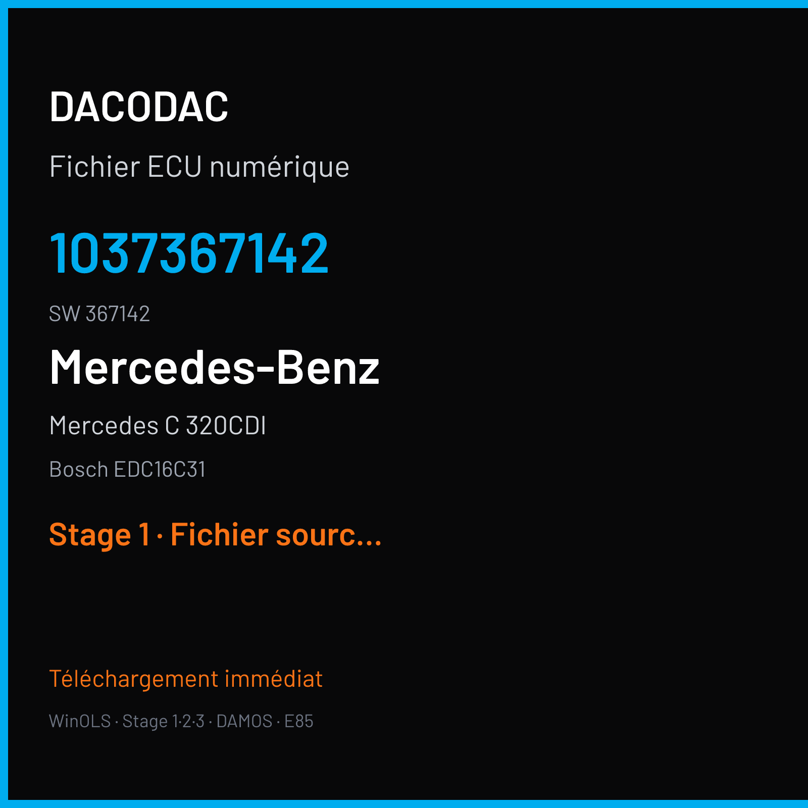 Mercedes C 320CDI (2005) — Bosch EDC16C31 — 1037367142 · 367142 — Stage 1