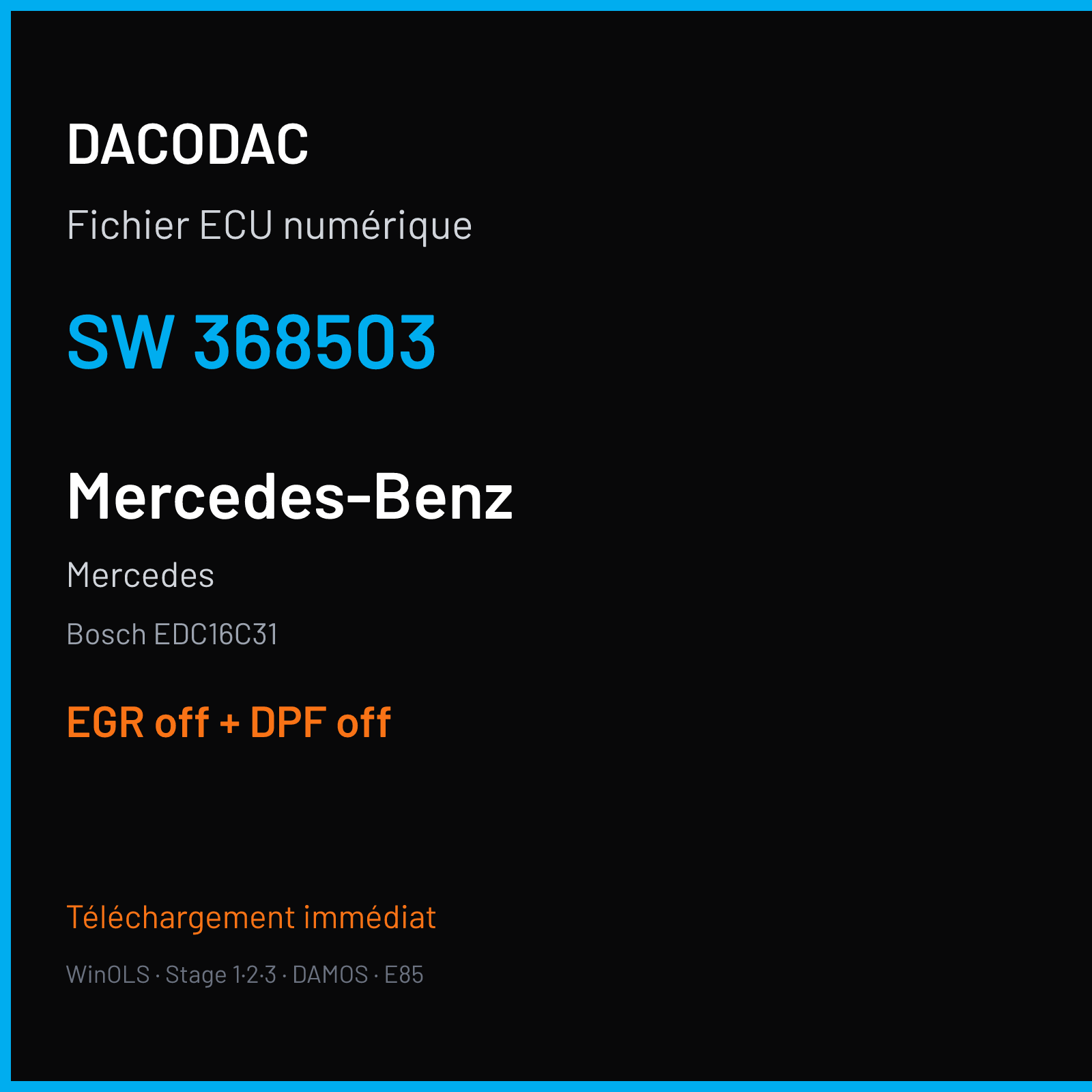 Mercedes (2004) — Bosch EDC16C31 — 368503 — EGR off + DPF off