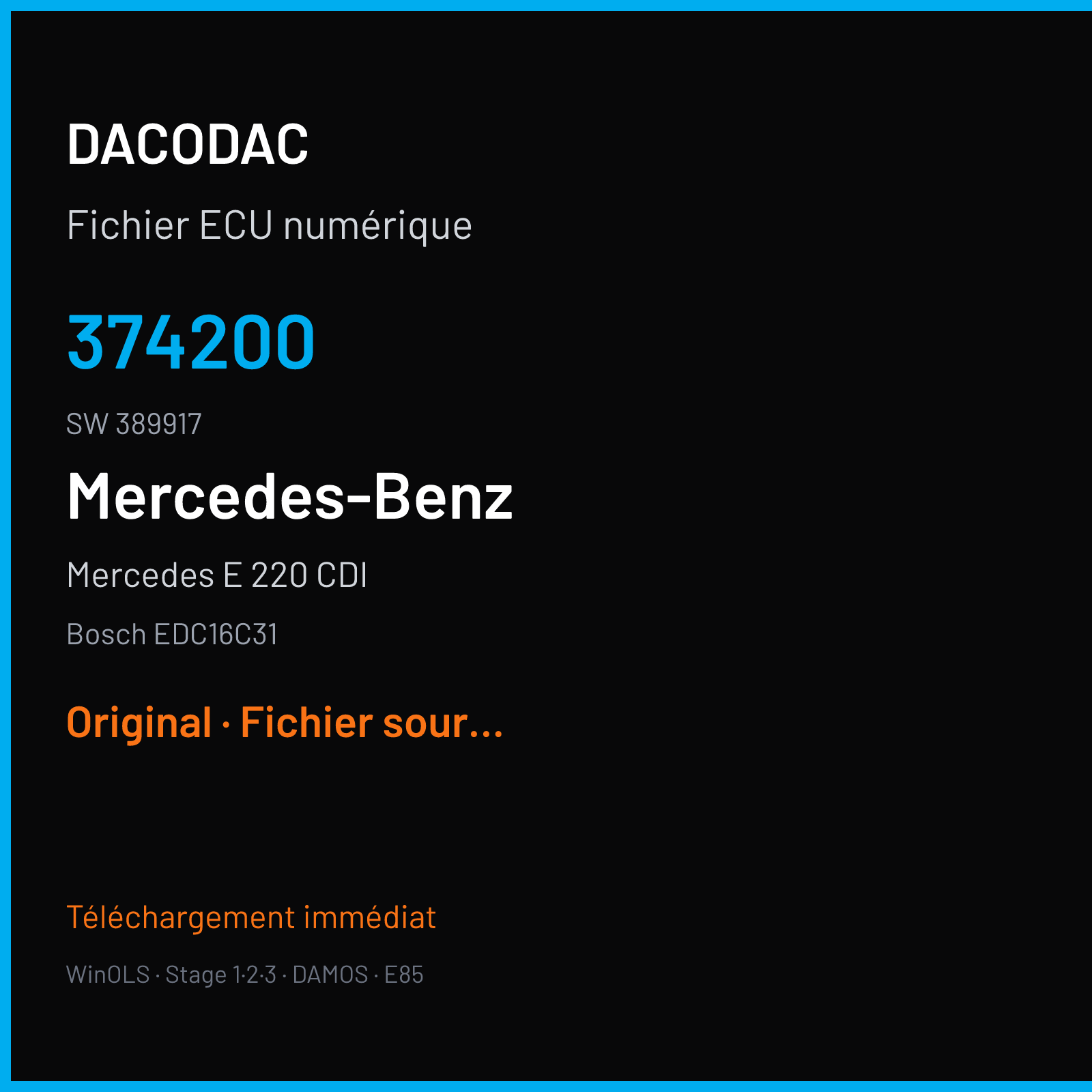 Mercedes E 220 CDI (2005) — Bosch EDC16C31 — 374200 · 389917 — Original