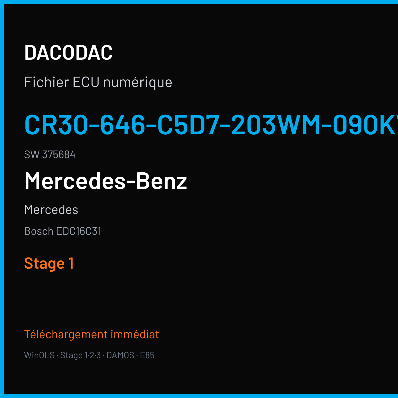 Mercedes (2005) — Bosch EDC16C31 — CR30-646-C5D7-203WM-090KW-EU4OP-ME-1105X016 · 375684 — Stage 1