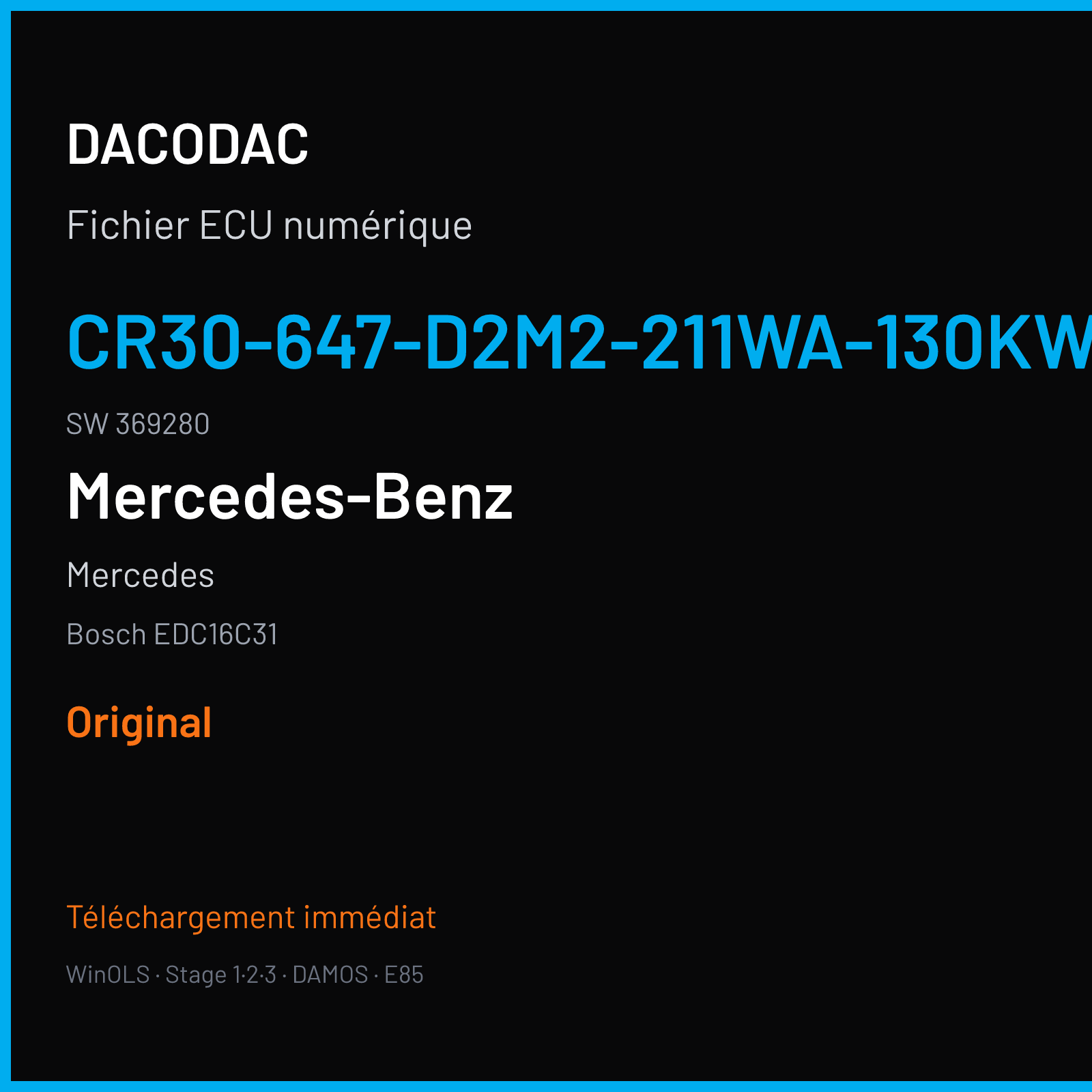 Mercedes (2004) — Bosch EDC16C31 — CR30-647-D2M2-211WA-130KW-ME-3503X008 · 369280 — Original