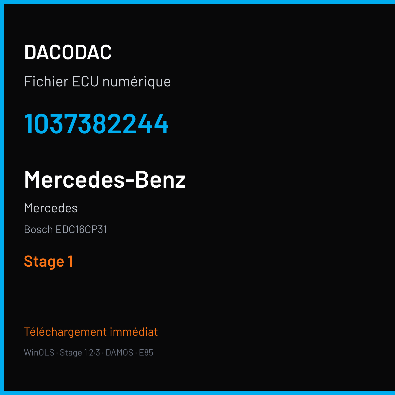 Mercedes (2007) — Bosch EDC16CP31 — 1037382244 — Stage 1