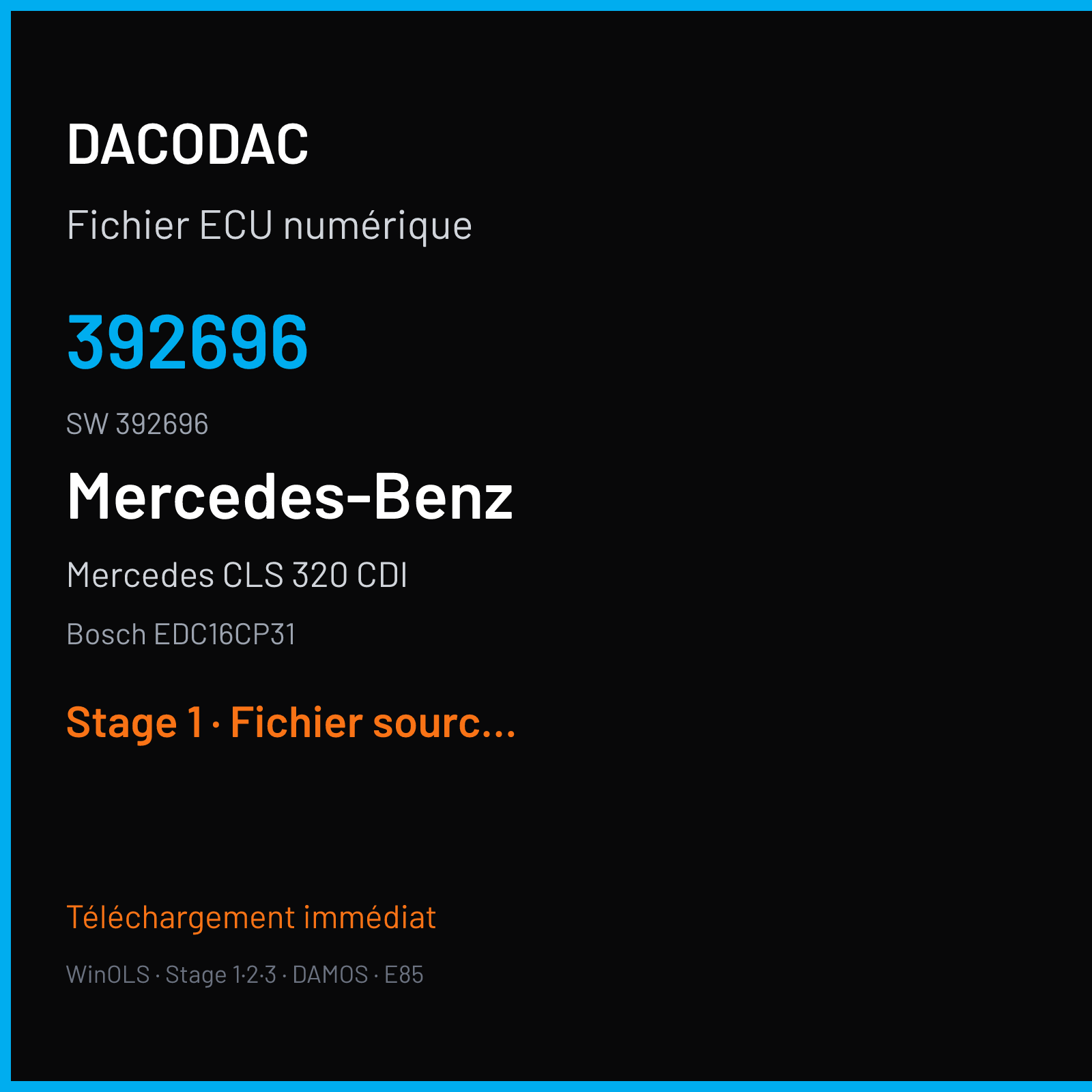 Mercedes CLS 320 CDI (2006) — Bosch EDC16CP31 — 392696 · 392696 — Stage 1