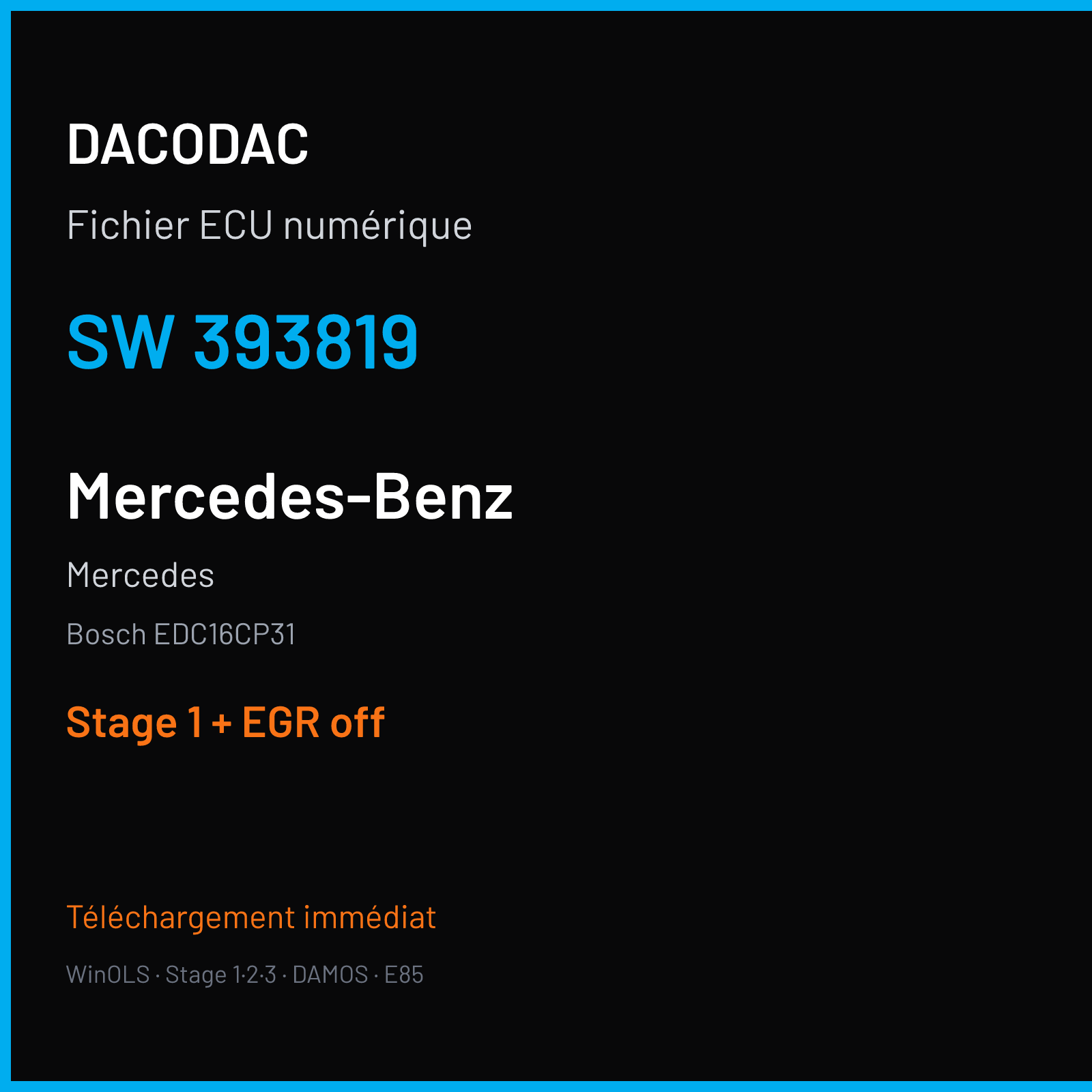 Mercedes (2006) — Bosch EDC16CP31 — 393819 — Stage 1 + EGR off