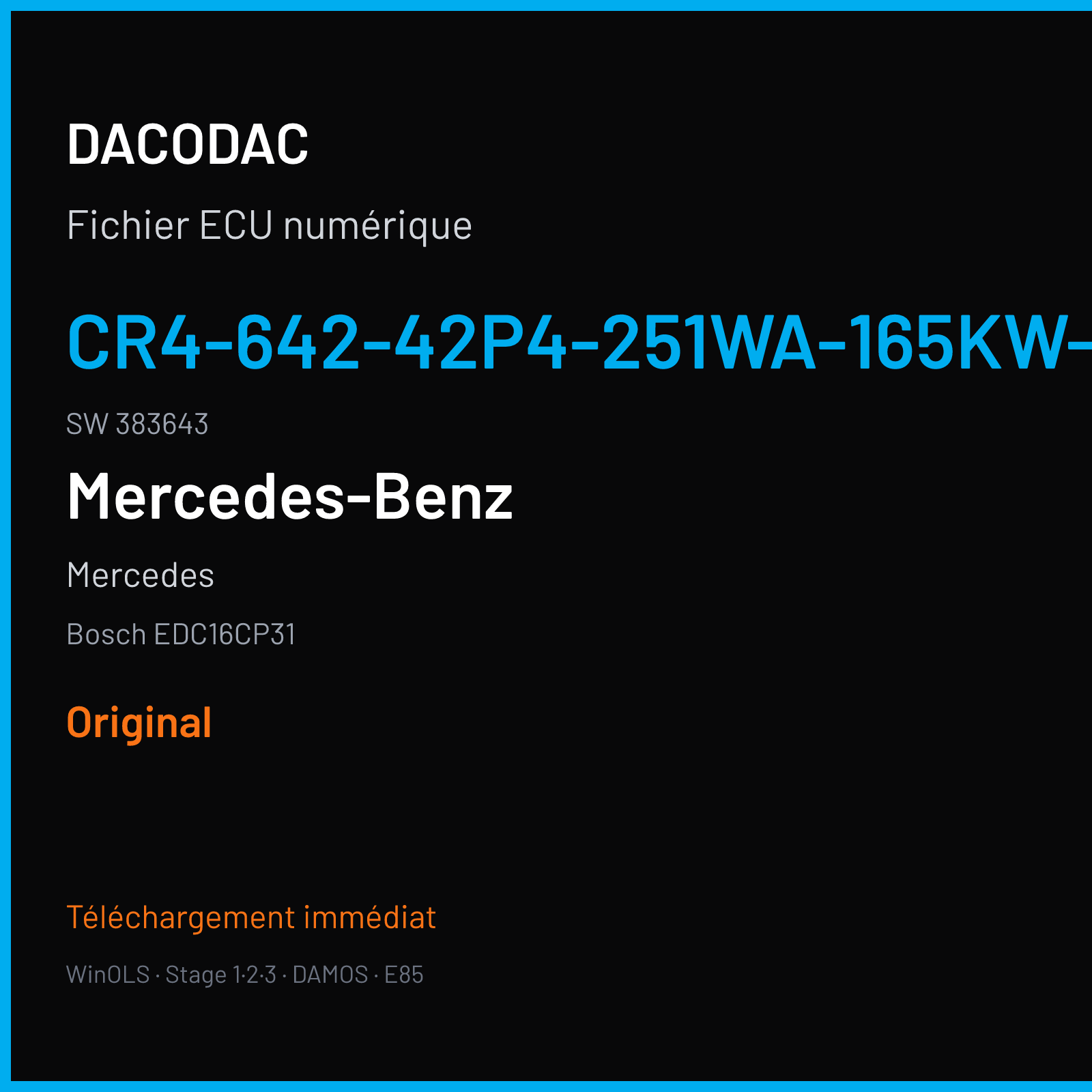 Mercedes (2007) — Bosch EDC16CP31 — CR4-642-42P4-251WA-165KW-PT2R05DDJ-DPF-3106X051CME · 383643 — Original