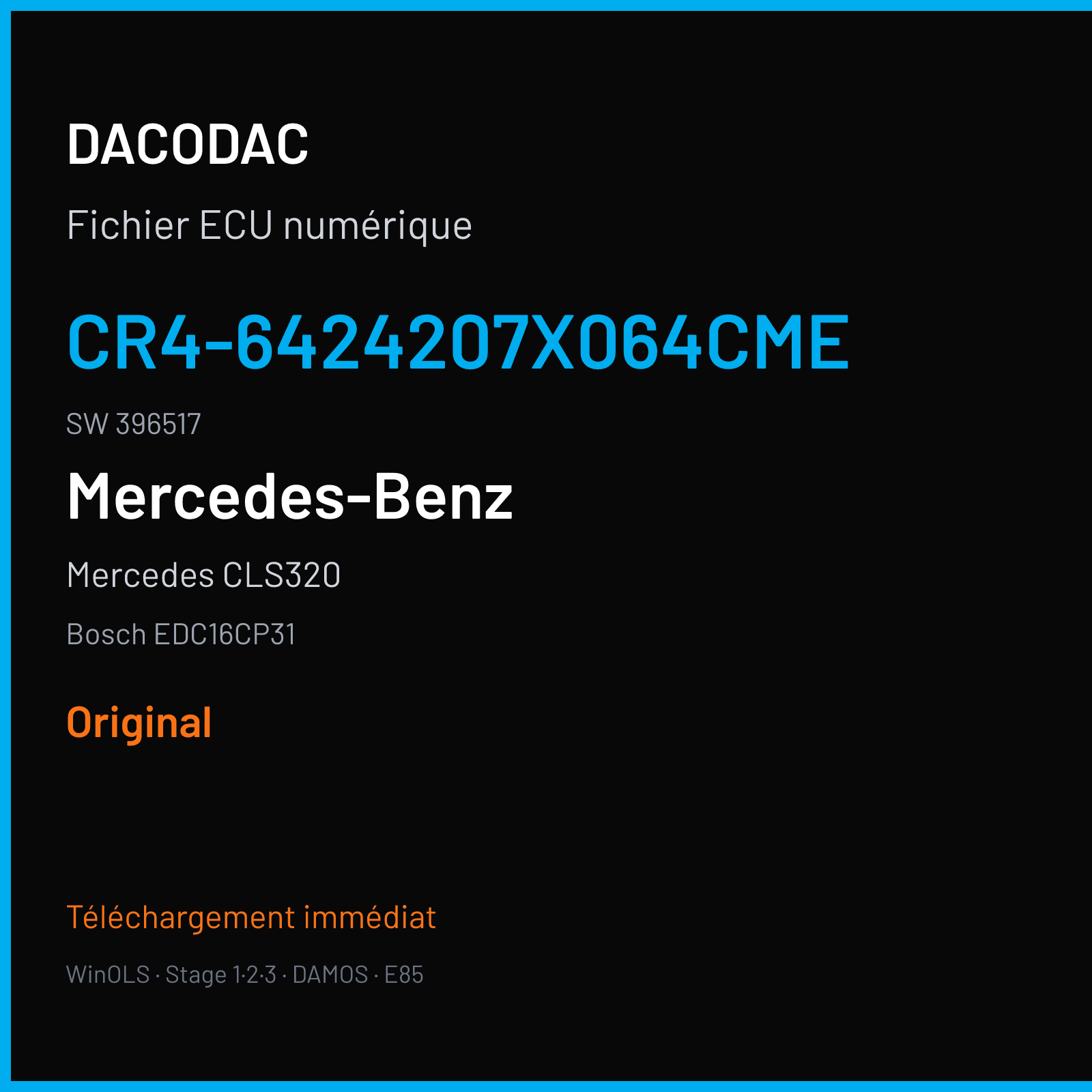 Mercedes CLS320 (2009) — Bosch EDC16CP31 — CR4-6424207X064CME · 396517 — Original