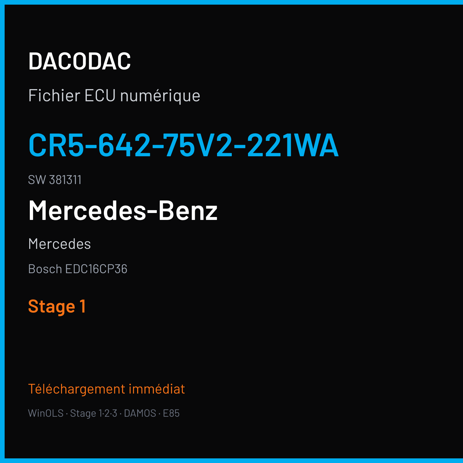 Mercedes (2007) — Bosch EDC16CP36 — CR5-642-75V2-221WA · 381311 — Stage 1