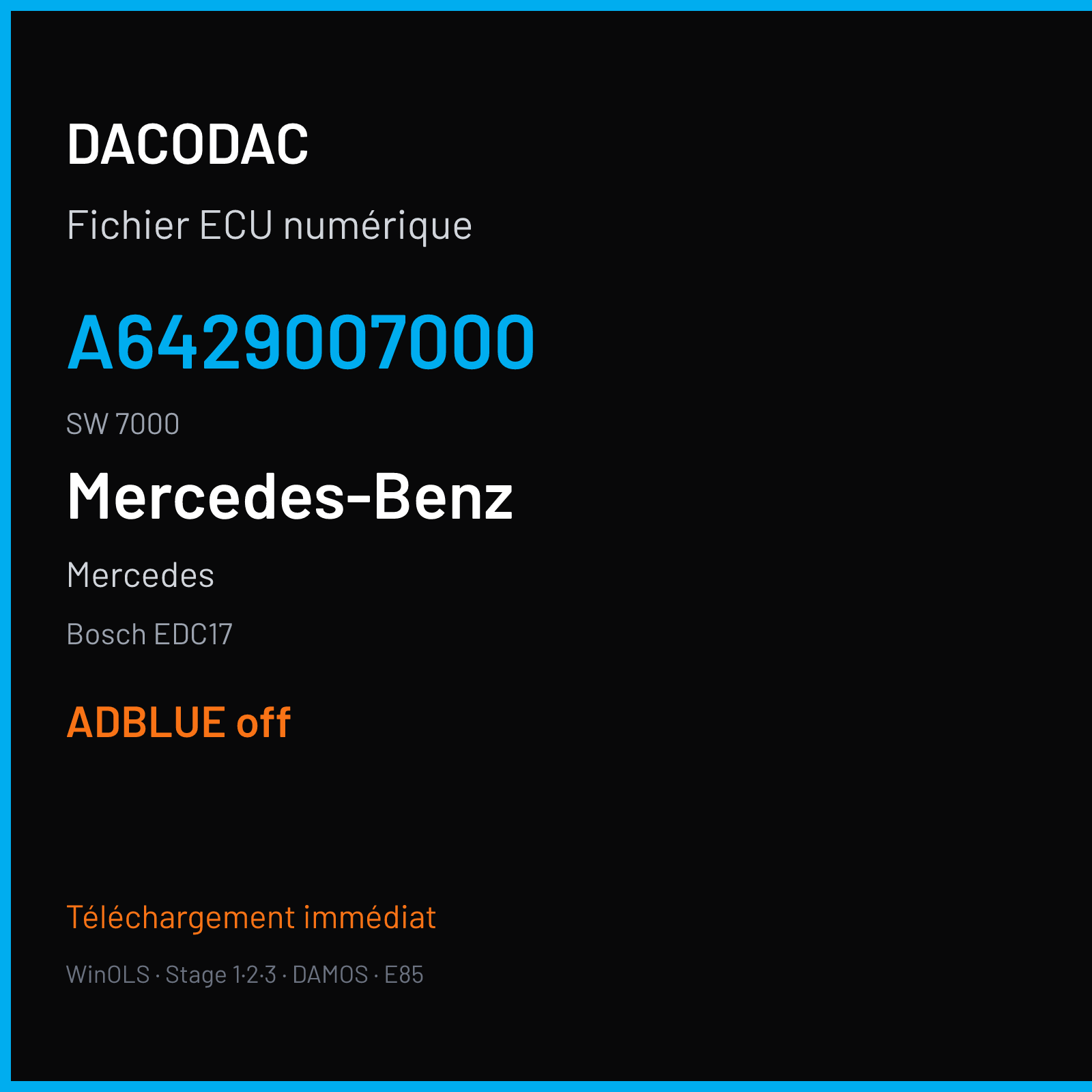 Mercedes (2013) — Bosch EDC17 — A6429007000 · 7000 — ADBLUE off
