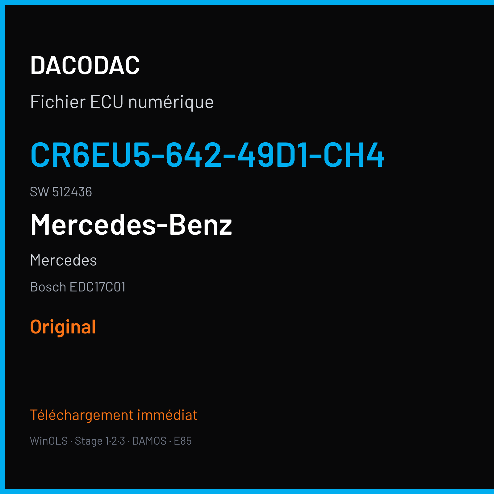 Mercedes (2009) — Bosch EDC17C01 — CR6EU5-642-49D1-CH4 · 512436 — Original