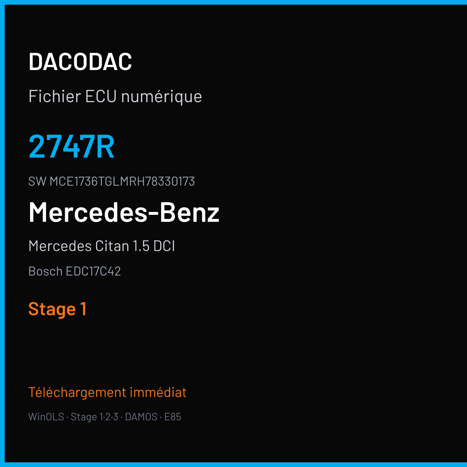 Mercedes Citan 1.5 DCI 90 ch (2014) — Bosch EDC17C42 — 2747R · MCE1736TGLMRH78330173 · 530226 — Stage 1