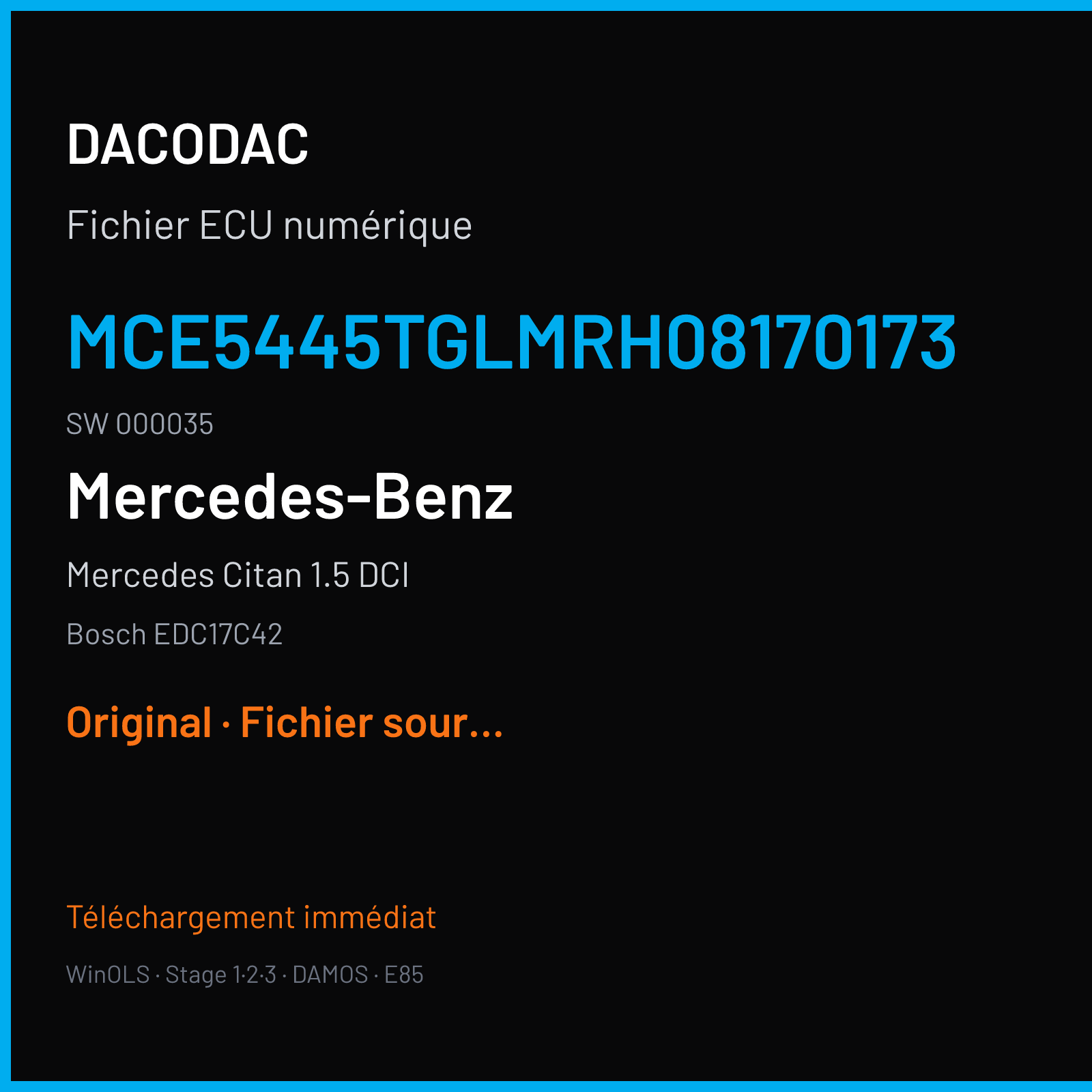 Mercedes Citan 1.5 DCI (2014) — Bosch EDC17C42 — MCE5445TGLMRH08170173 · 000035 — Original