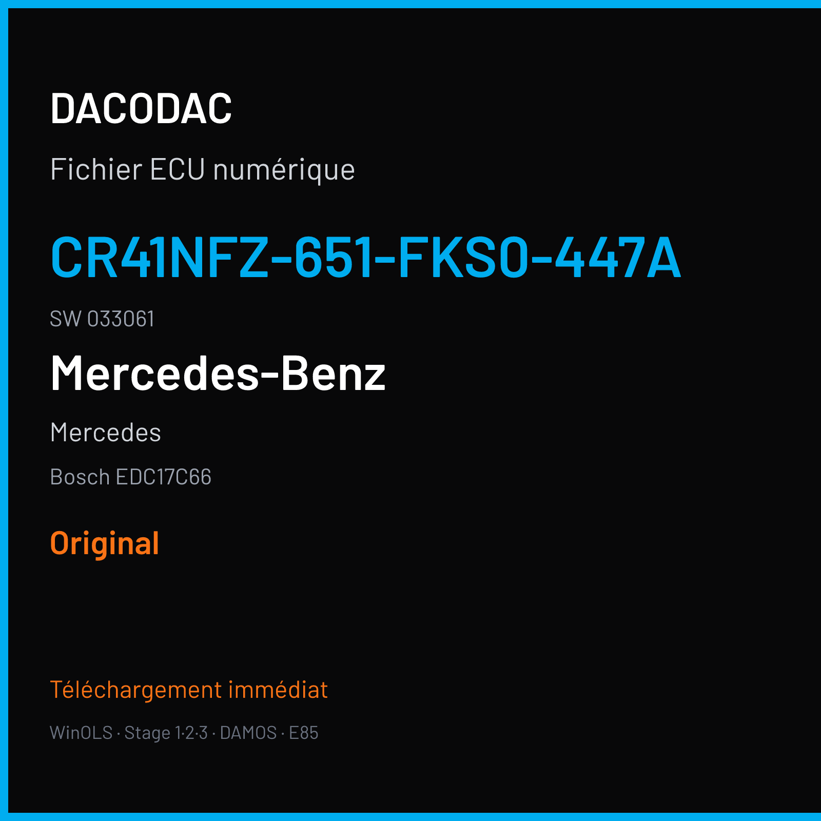 Mercedes (2019) — Bosch EDC17C66 — CR41NFZ-651-FKS0-447A · 033061 — Original