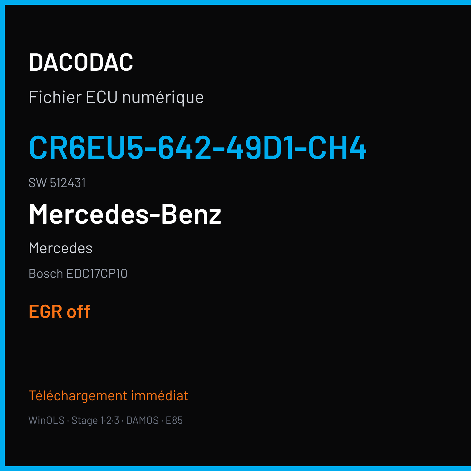 Mercedes — Bosch EDC17CP10 — CR6EU5-642-49D1-CH4 · 512431 — EGR off