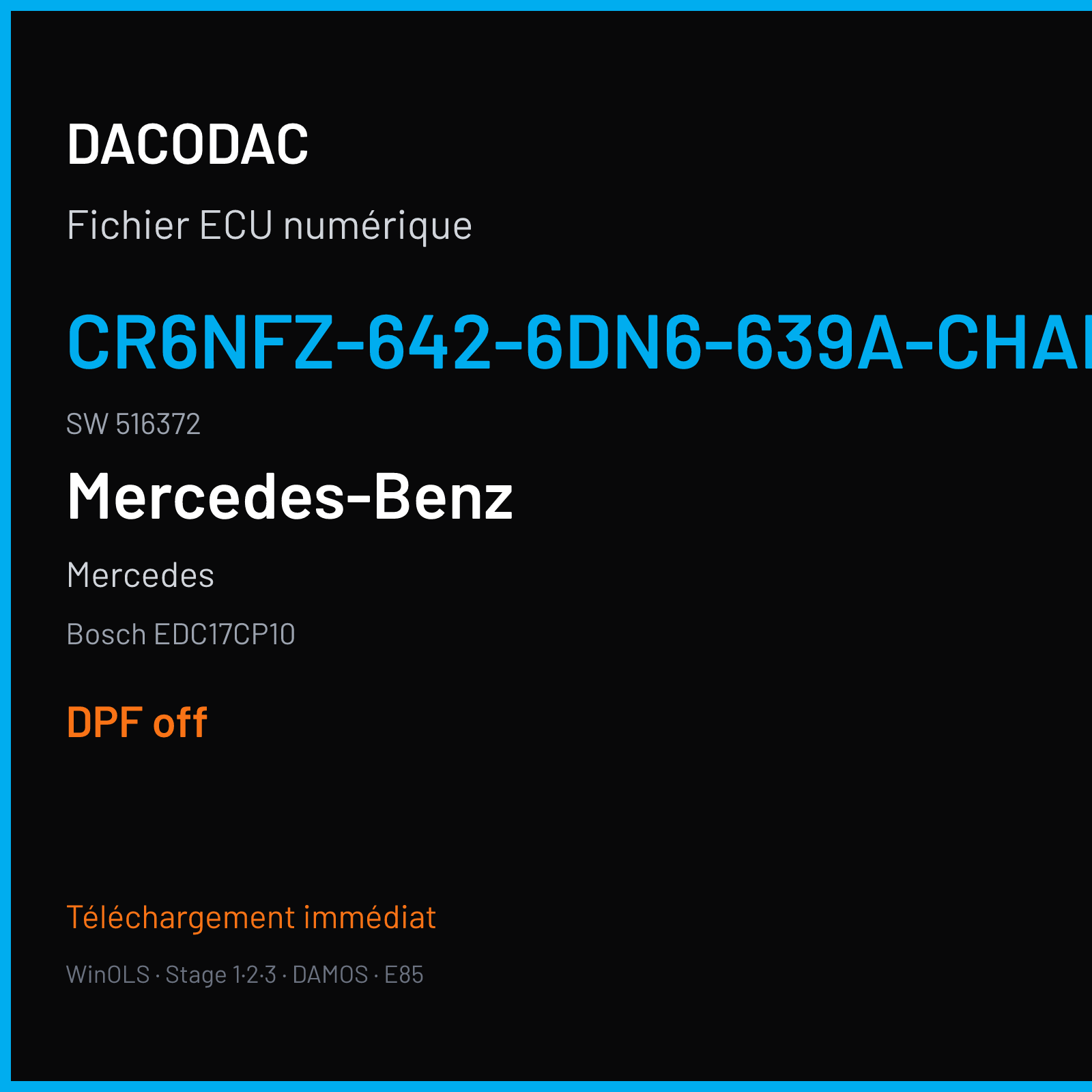 Mercedes (2014) — Bosch EDC17CP10 — CR6NFZ-642-6DN6-639A-CHARGE4 · 516372 — DPF off
