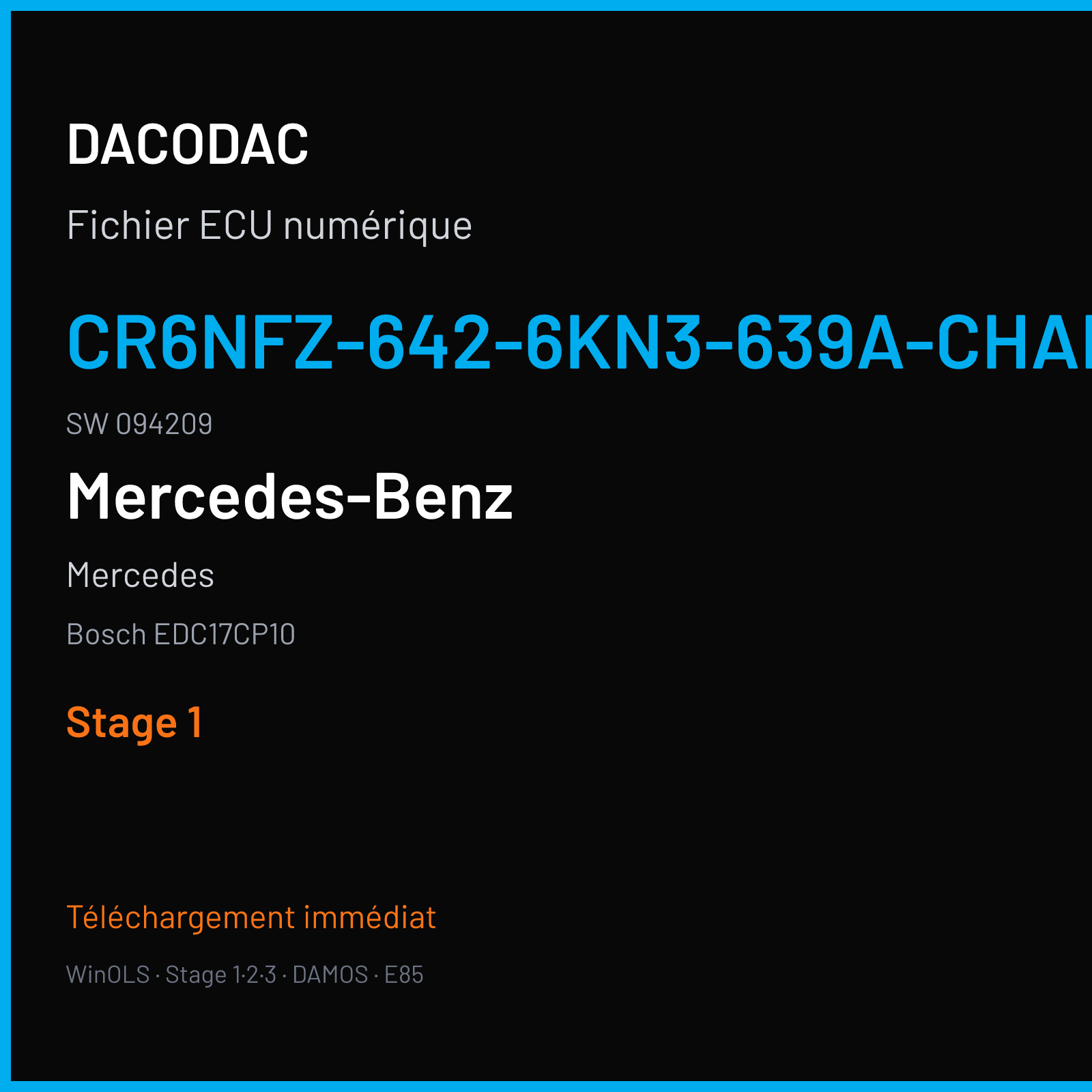 Mercedes — Bosch EDC17CP10 — CR6NFZ-642-6KN3-639A-CHARGE4 · 094209 — Stage 1