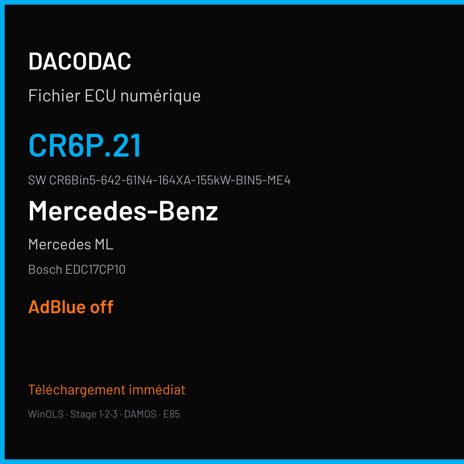 Mercedes ML 211 ch (2010) — Bosch EDC17CP10 — cr6p.21 · CR6Bin5-642-61N4-164XA-155kW-BIN5-ME4 · V2 500230 — ADBLUE off