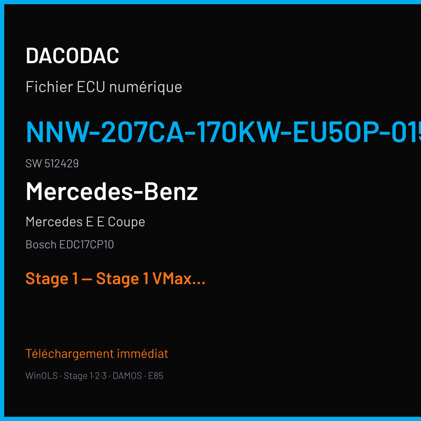 Mercedes E E Coupe (2012) — Bosch EDC17CP10 — nNW-207CA-170kW-EU5OP-015 · 512429 — Stage 1 — Stage 1 VMax OFF