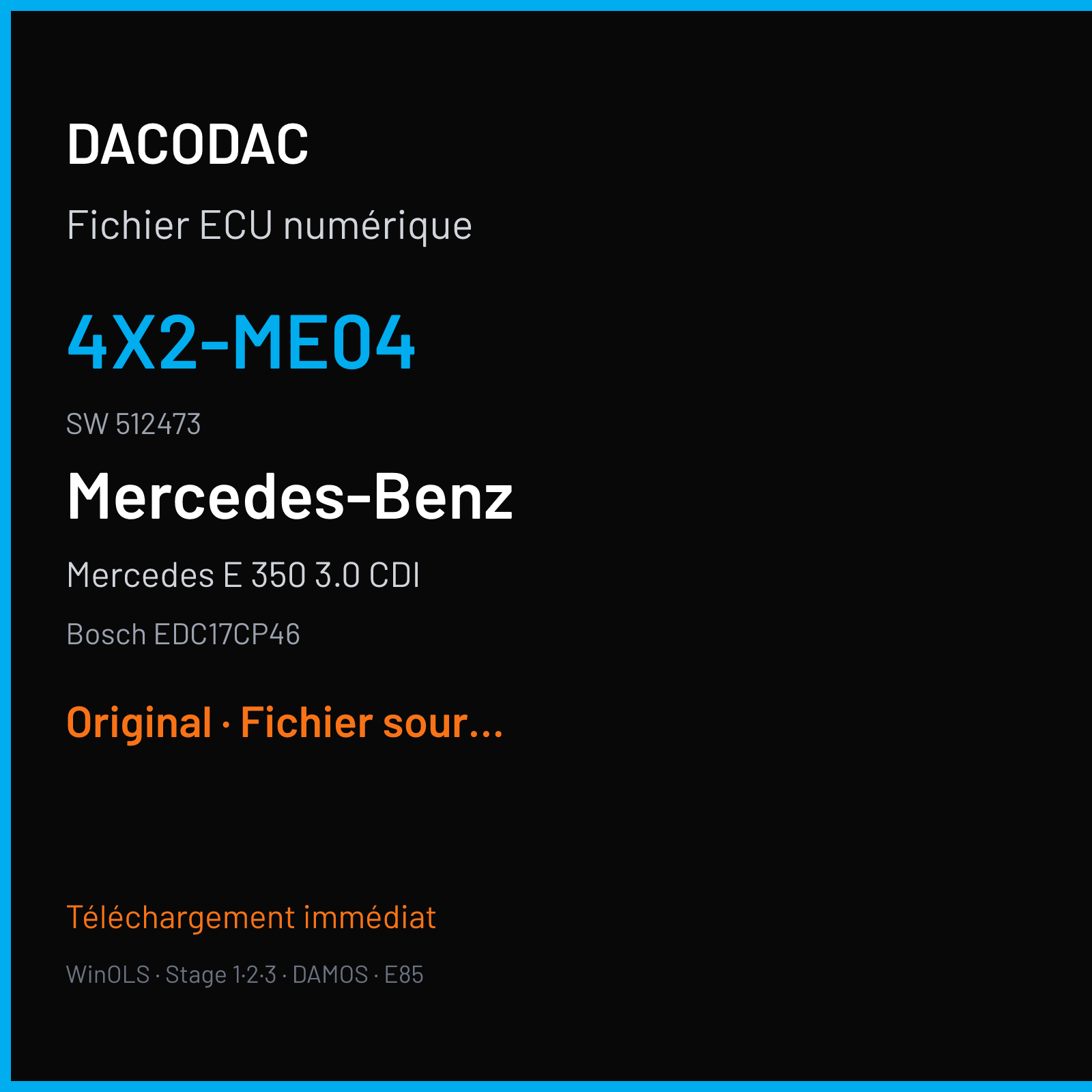 Mercedes E 350 3.0 CDI (2010) — Bosch EDC17CP46 — 4x2-ME04 · 512473 — Original