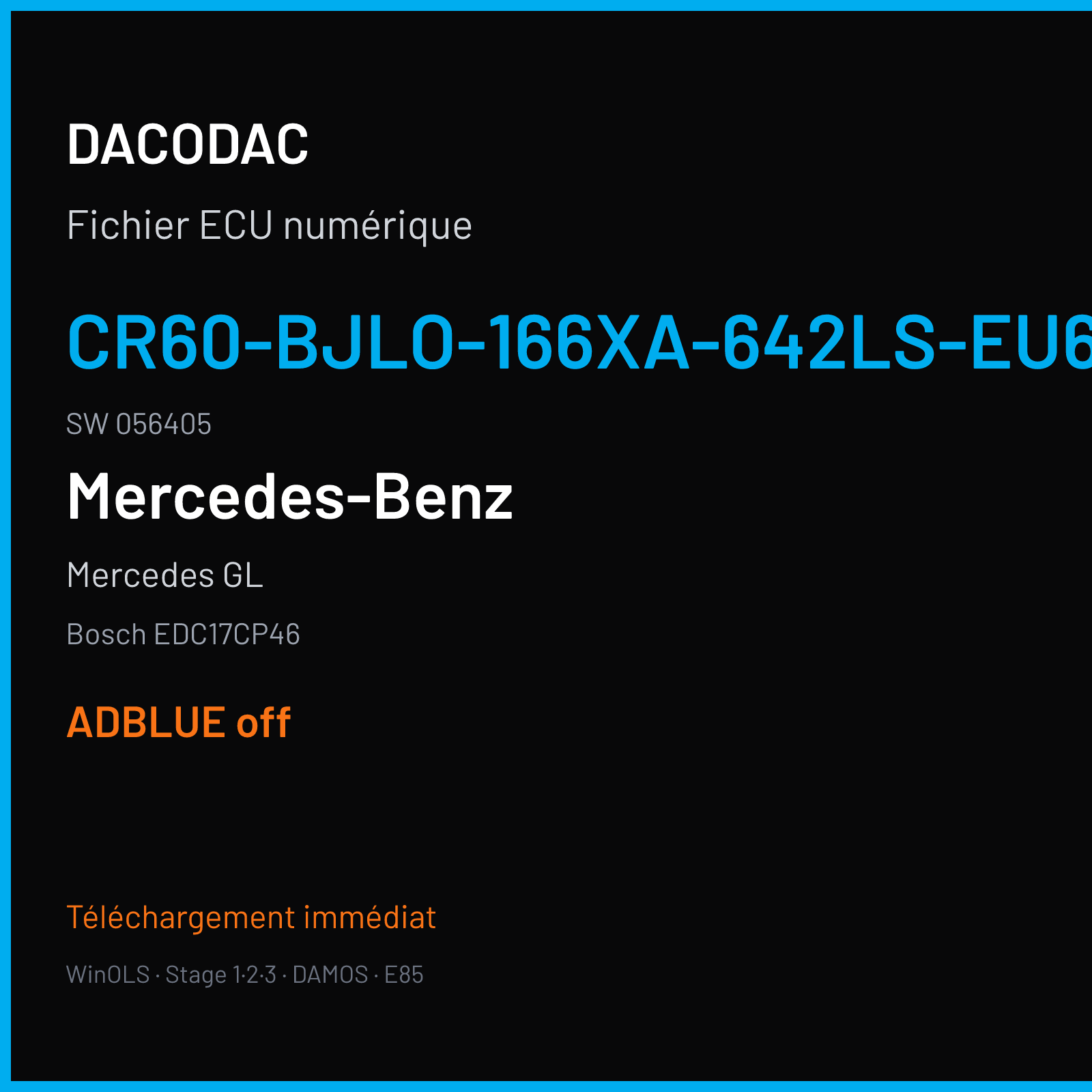 Mercedes GL (2012) — Bosch EDC17CP46 — CR60-BJLO-166XA-642LS-EU6OPS · 056405 — ADBLUE off