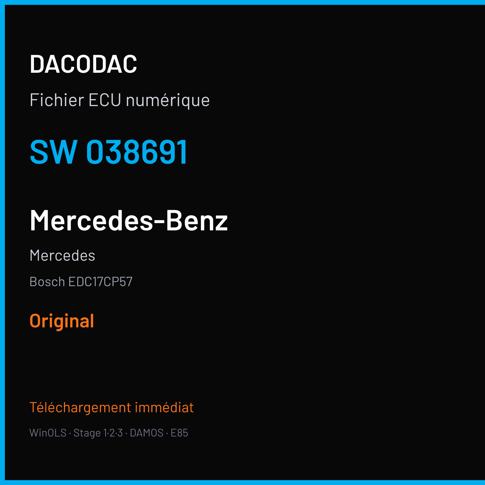 Mercedes (2019) — Bosch EDC17CP57 — 038691 — Original