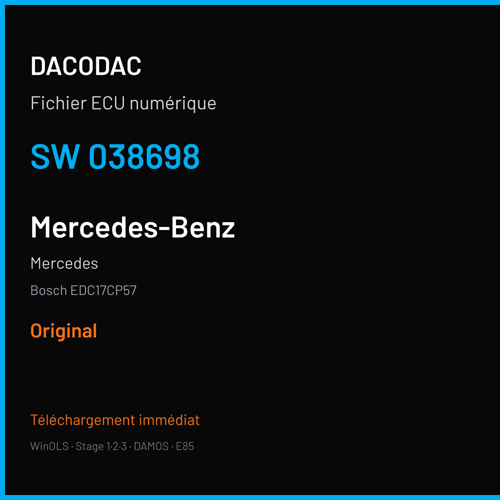 Mercedes (2018) — Bosch EDC17CP57 — 038698 — Original