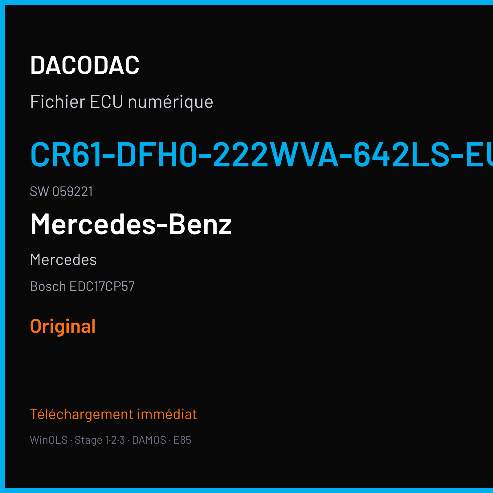 Mercedes — Bosch EDC17CP57 — CR61-DFH0-222WVA-642LS-EU6OPS · 059221 — Original