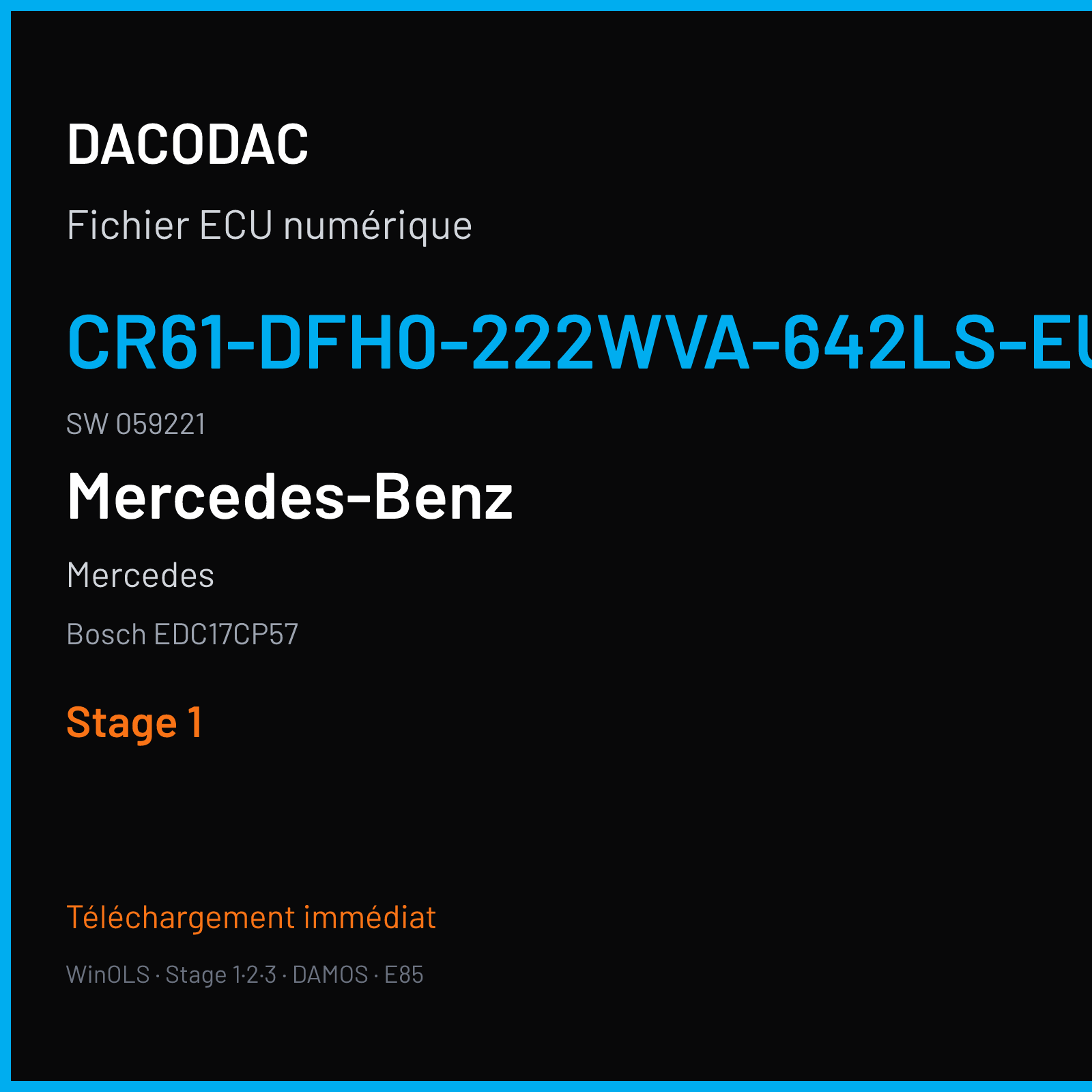 Mercedes — Bosch EDC17CP57 — CR61-DFH0-222WVA-642LS-EU6OPS · 059221 — Stage 1
