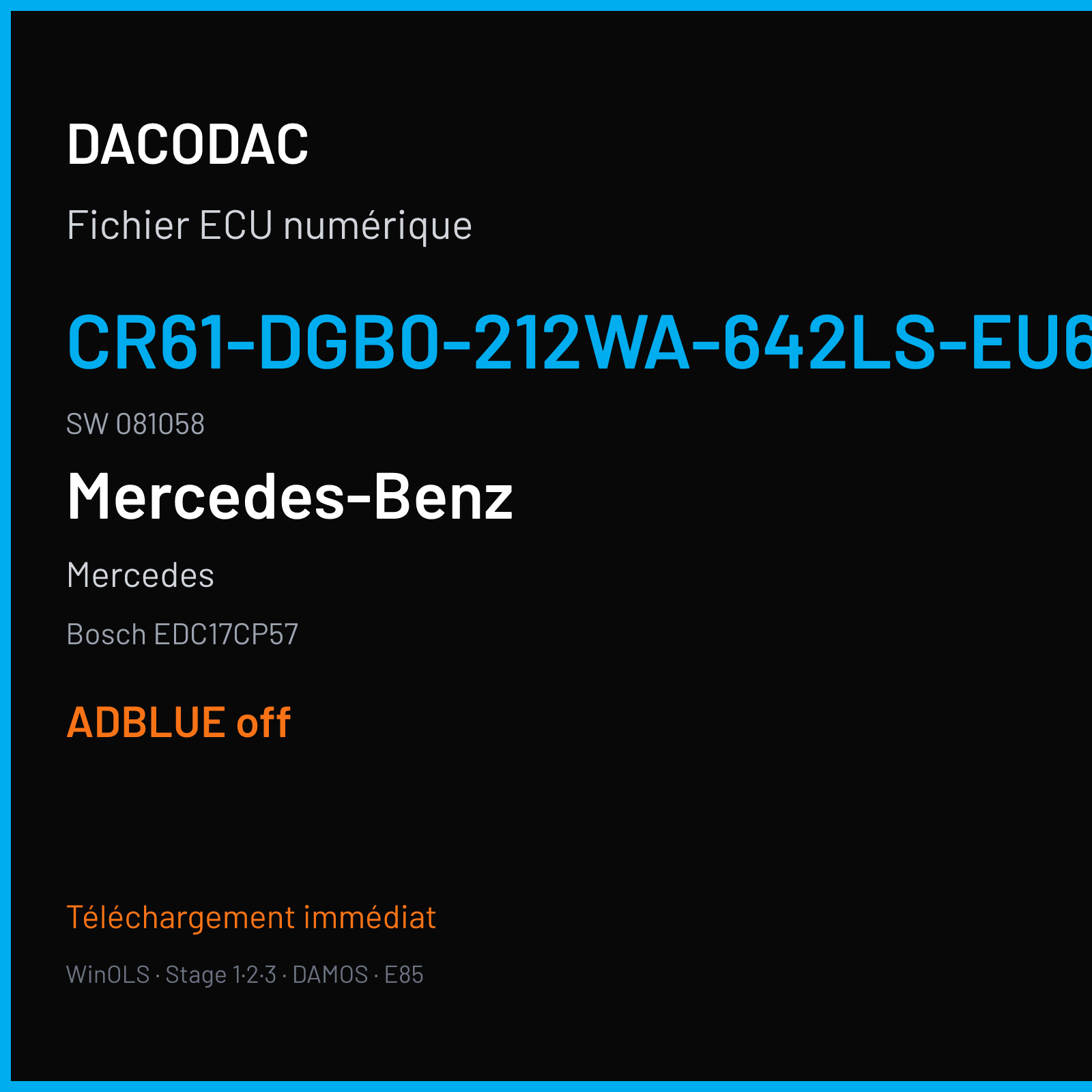 Mercedes — Bosch EDC17CP57 — CR61-DGB0-212WA-642LS-EU6OPS · 081058 — ADBLUE off
