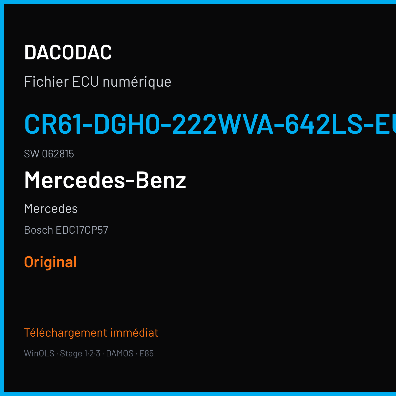 Mercedes — Bosch EDC17CP57 — CR61-DGH0-222WVA-642LS-EU6OPS · 062815 — Original