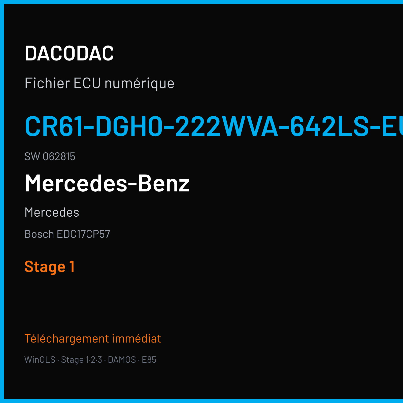 Mercedes — Bosch EDC17CP57 — CR61-DGH0-222WVA-642LS-EU6OPS · 062815 — Stage 1