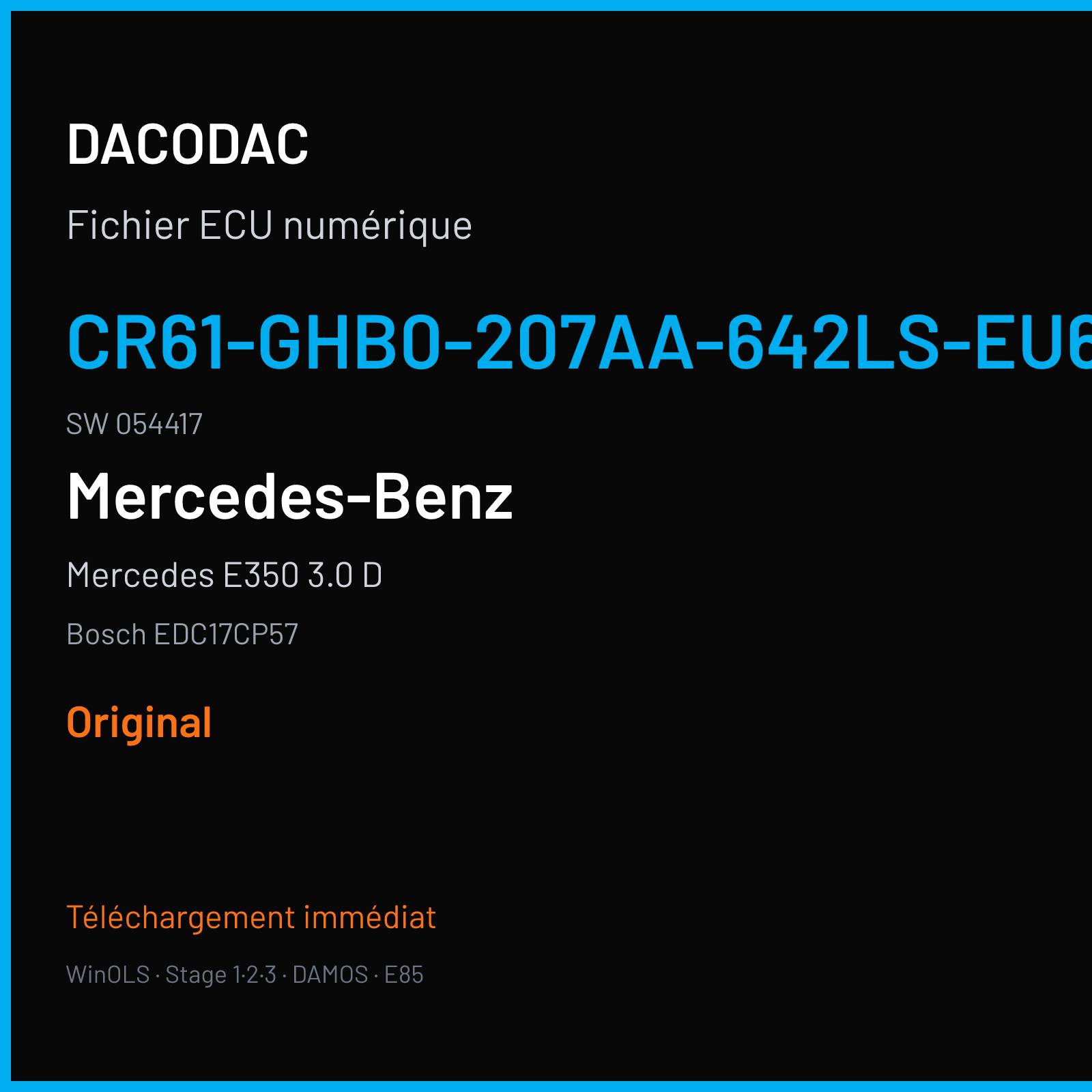 Mercedes E350 3.0 D (2016) — Bosch EDC17CP57 — CR61-GHB0-207AA-642LS-EU6OPS · 054417 — Original