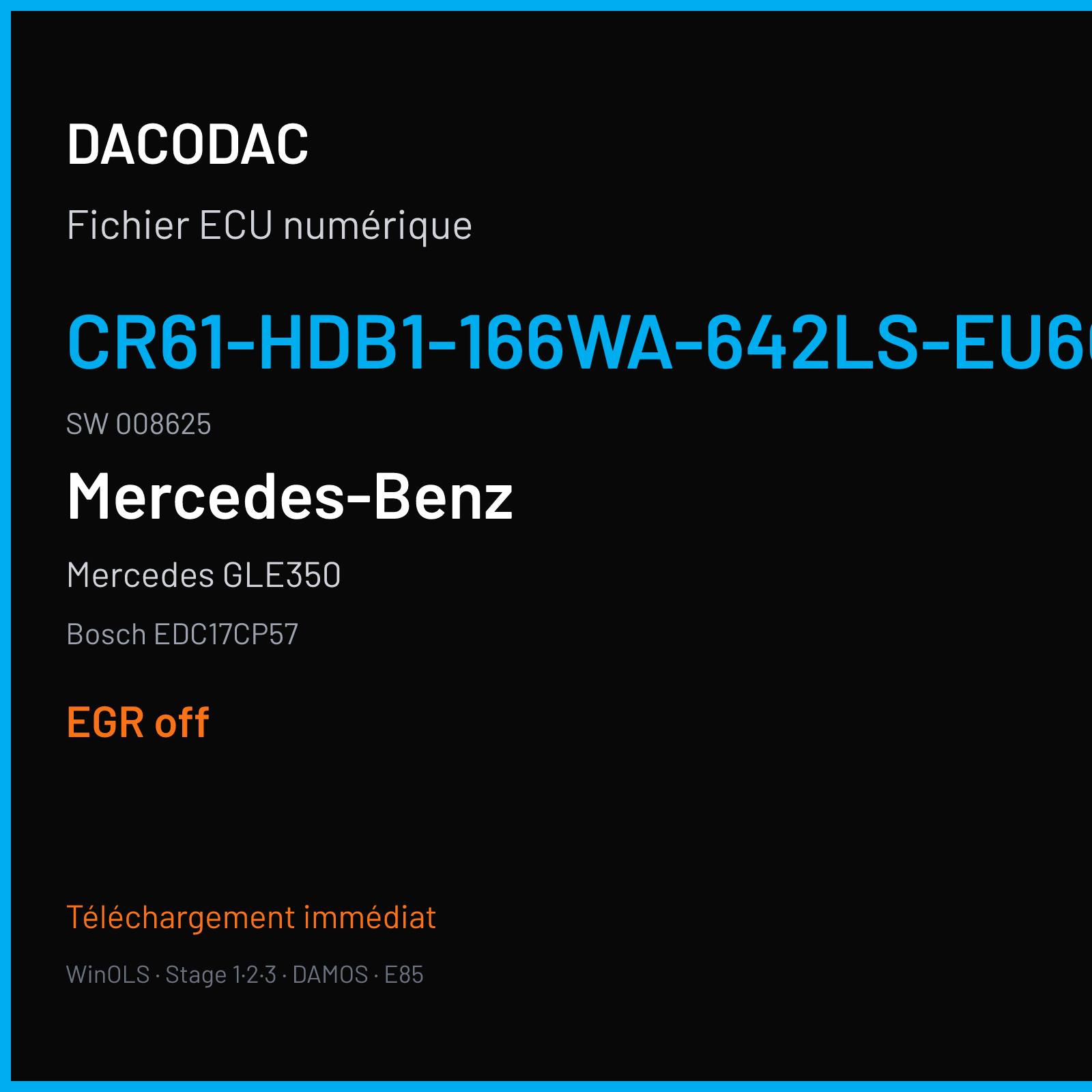 Mercedes GLE350 (2016) — Bosch EDC17CP57 — CR61-HDB1-166WA-642LS-EU6OPS · 008625 — EGR off