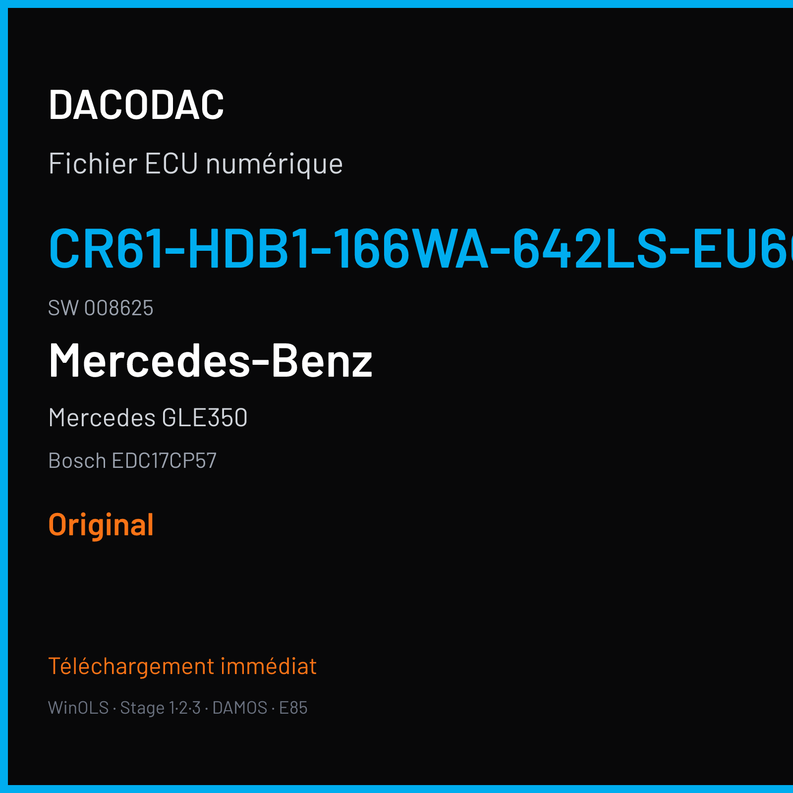 Mercedes GLE350 (2016) — Bosch EDC17CP57 — CR61-HDB1-166WA-642LS-EU6OPS · 008625 — Original